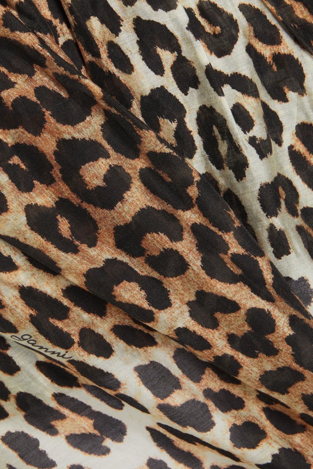 Ganni GANNI Leopard-print TENCEL™-blend voile midi dress size EU36 Size S / US 4 / IT 40 - 4 Thumbnail