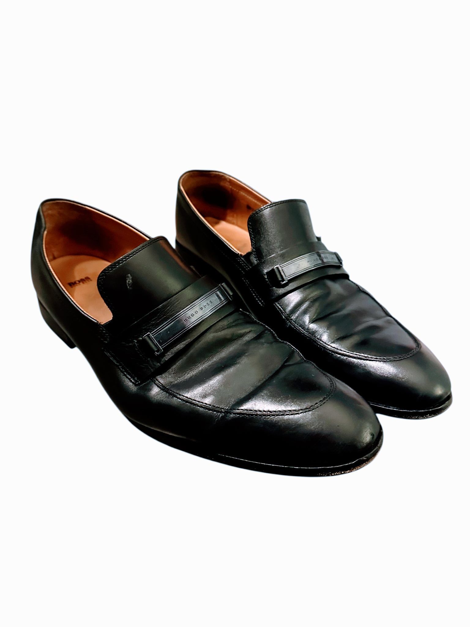 Hugo Boss Hugo Boss Black Leather Bit Loafers Men’s 12 Made In Italy Size US 12 / EU 45 - 11 Thumbnail