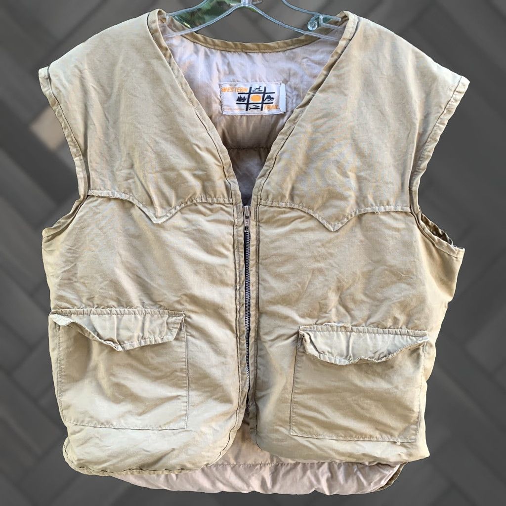 Rails VINTAGE Western Trails Bend Oregon Puffer Vest Cowboy Down Camping Maybe Size L Beige Nylon Rockabilly Casual Mens Size US L / EU 52-54 / 3 - 1 Thumbnail