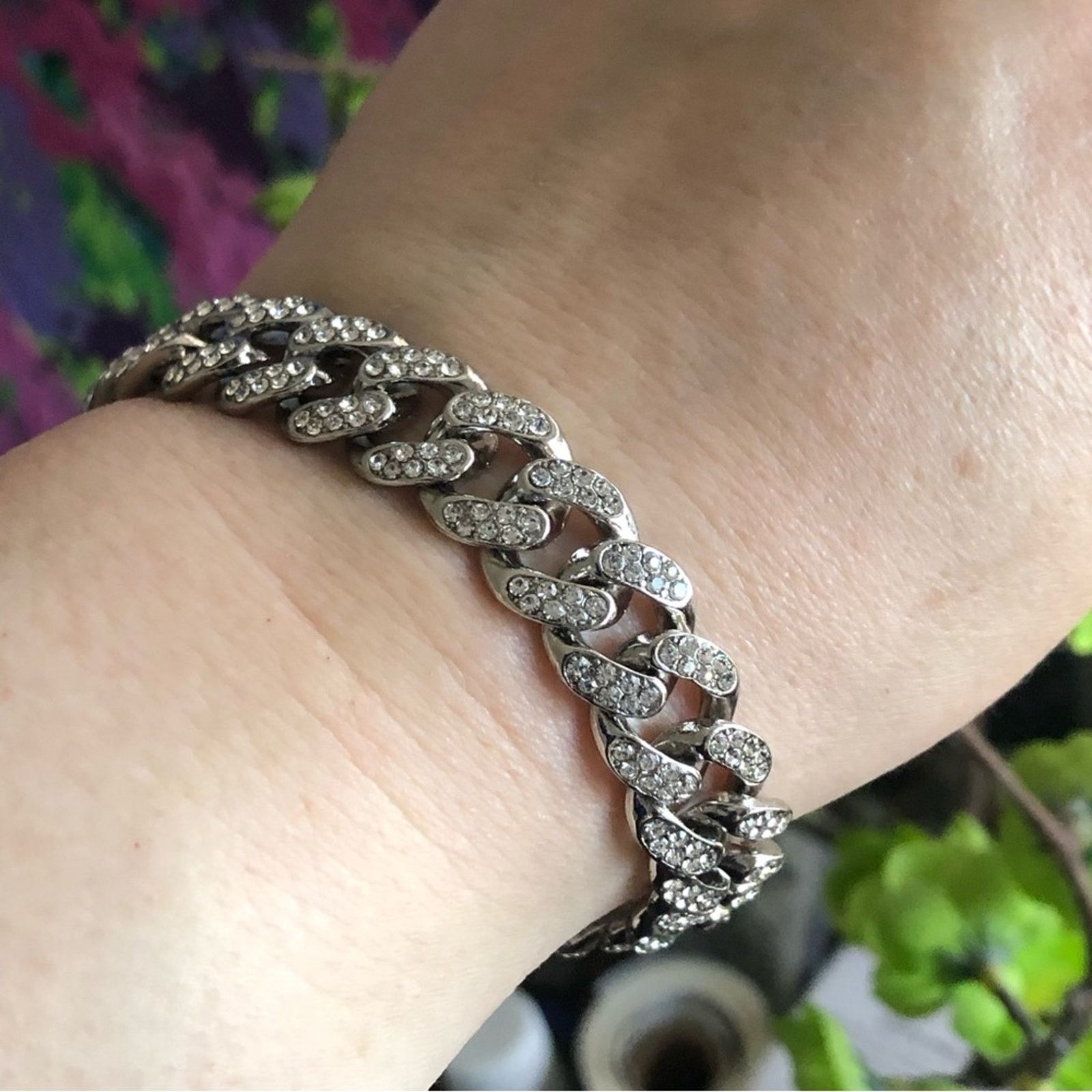 Jewelry Men’s and women’s silver plated Cuban chain link bracelet Size ONE SIZE - 5 Thumbnail