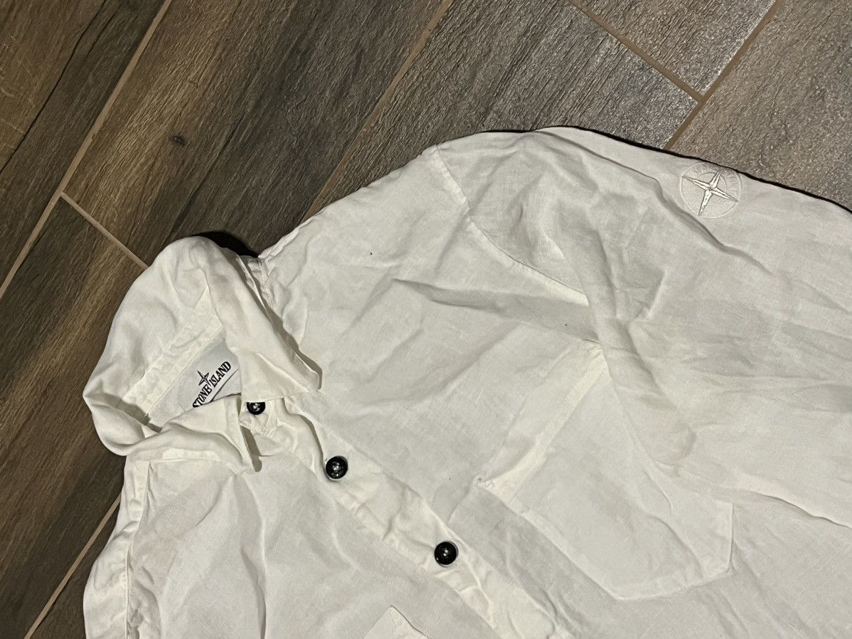 Stone Island Stone Island White Linen Shirt Size US M / EU 48-50 / 2 - 2 Thumbnail