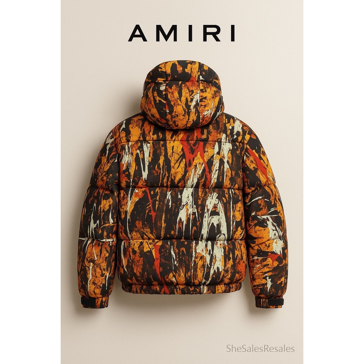 Amiri AMIRI NWT Abstract Paint Splatter Hooded Down Ripstop Puffer Size US L / EU 52-54 / 3 - 2 Thumbnail