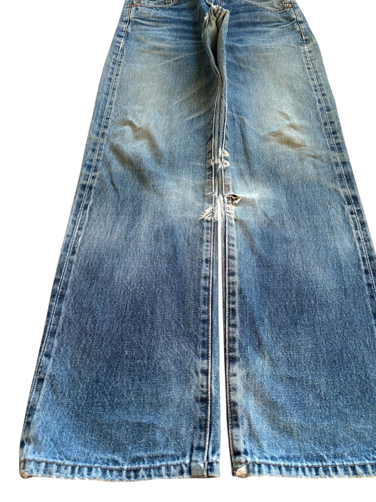 Levi's Vintage 80s Levis 502 Big E Selvedge Mud Wash Distress Jeans Size US 28 / EU 44 - 6 Thumbnail