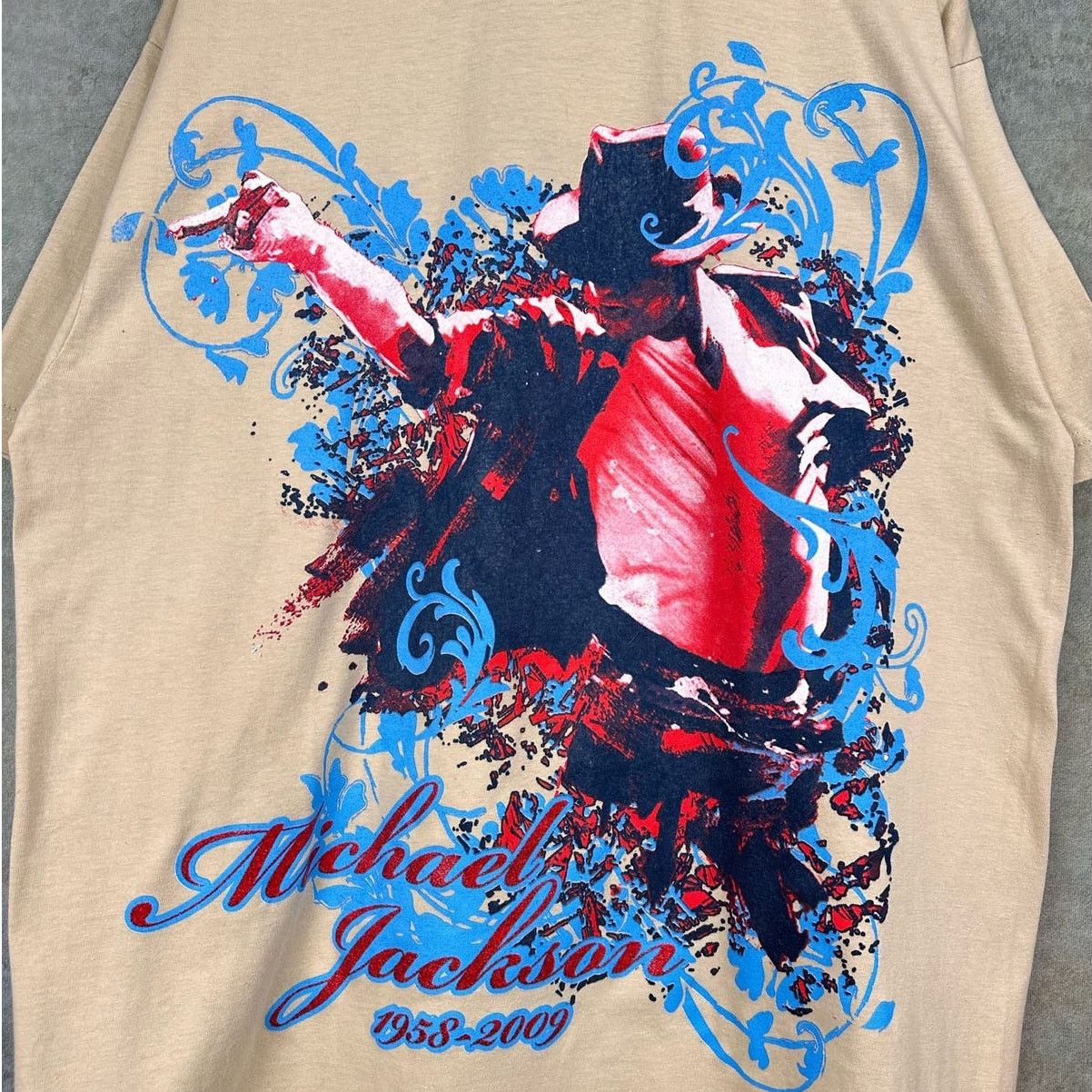 Vintage Michael Jackson Memorial Graphic T Shirt XL Tan King of Pop Size US XL / EU 56 / 4 - 4 Thumbnail