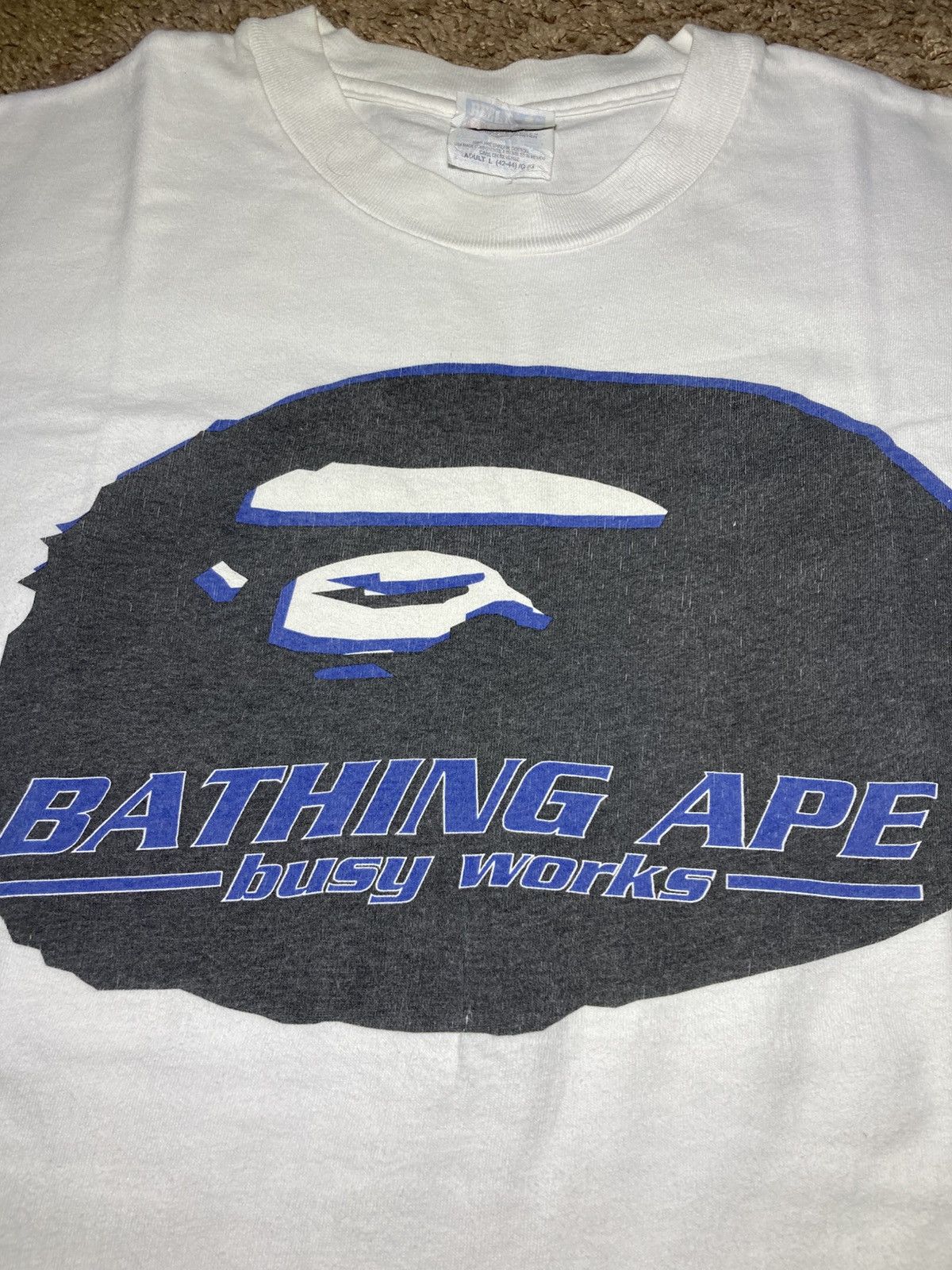 Bape 1998 Bape Stash Busy Works Ape Head Blue Graffiti Art 90s Size US L / EU 52-54 / 3 - 3 Thumbnail