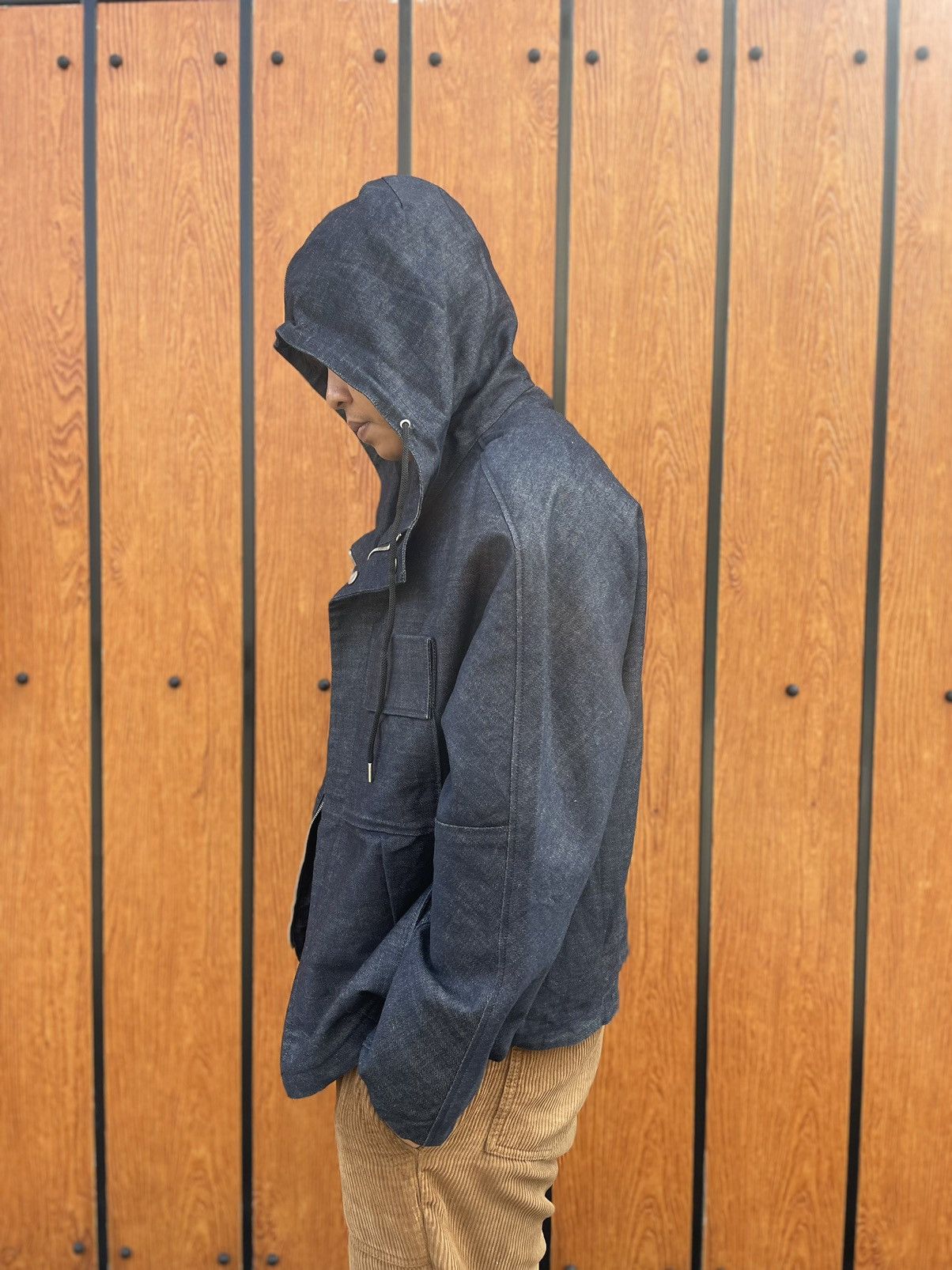 Raf Simons Raf Simons Leather Patch Denim Oversized Hooded Jacket Size US M / EU 48-50 / 2 - 10 Thumbnail