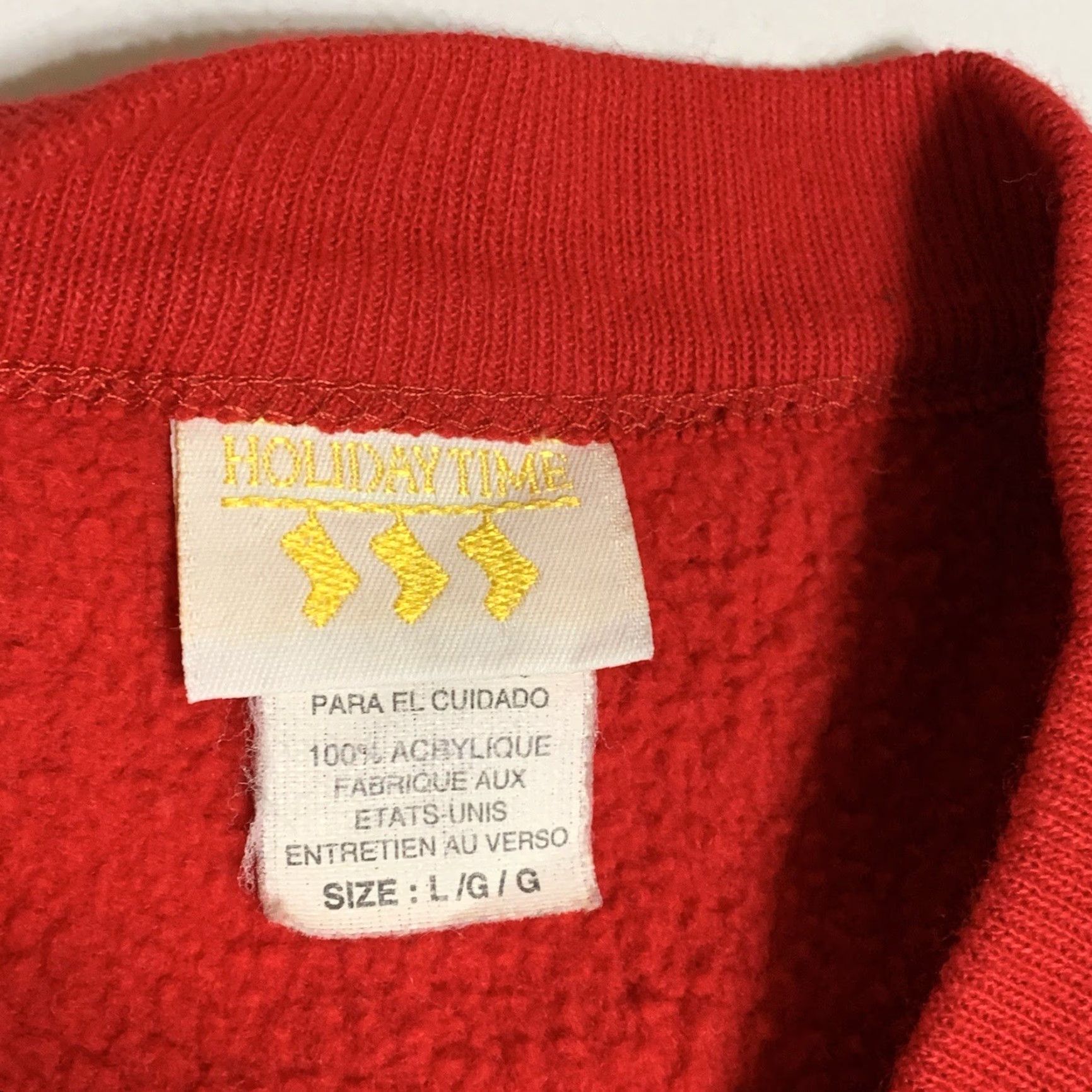 Vintage VINTAGE Holiday Time Christmas Sweatshirt Joy To The World Women’s Large L Red Green Gold Mens Girls Womens Size L / US 10 / IT 46 - 7 Thumbnail