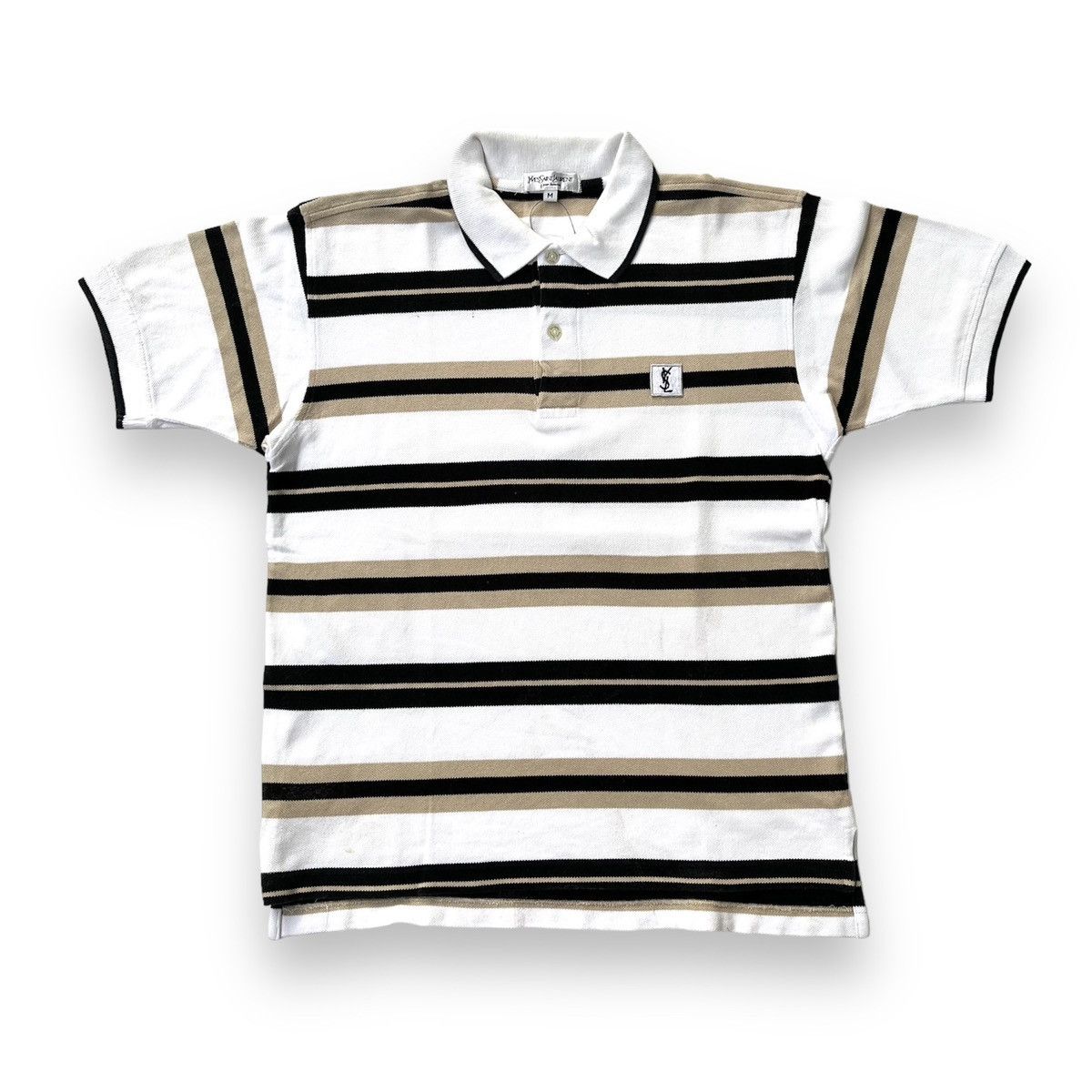 Vintage Yves Saint Laurent YSL Pour Homme Striped Polo Shirt