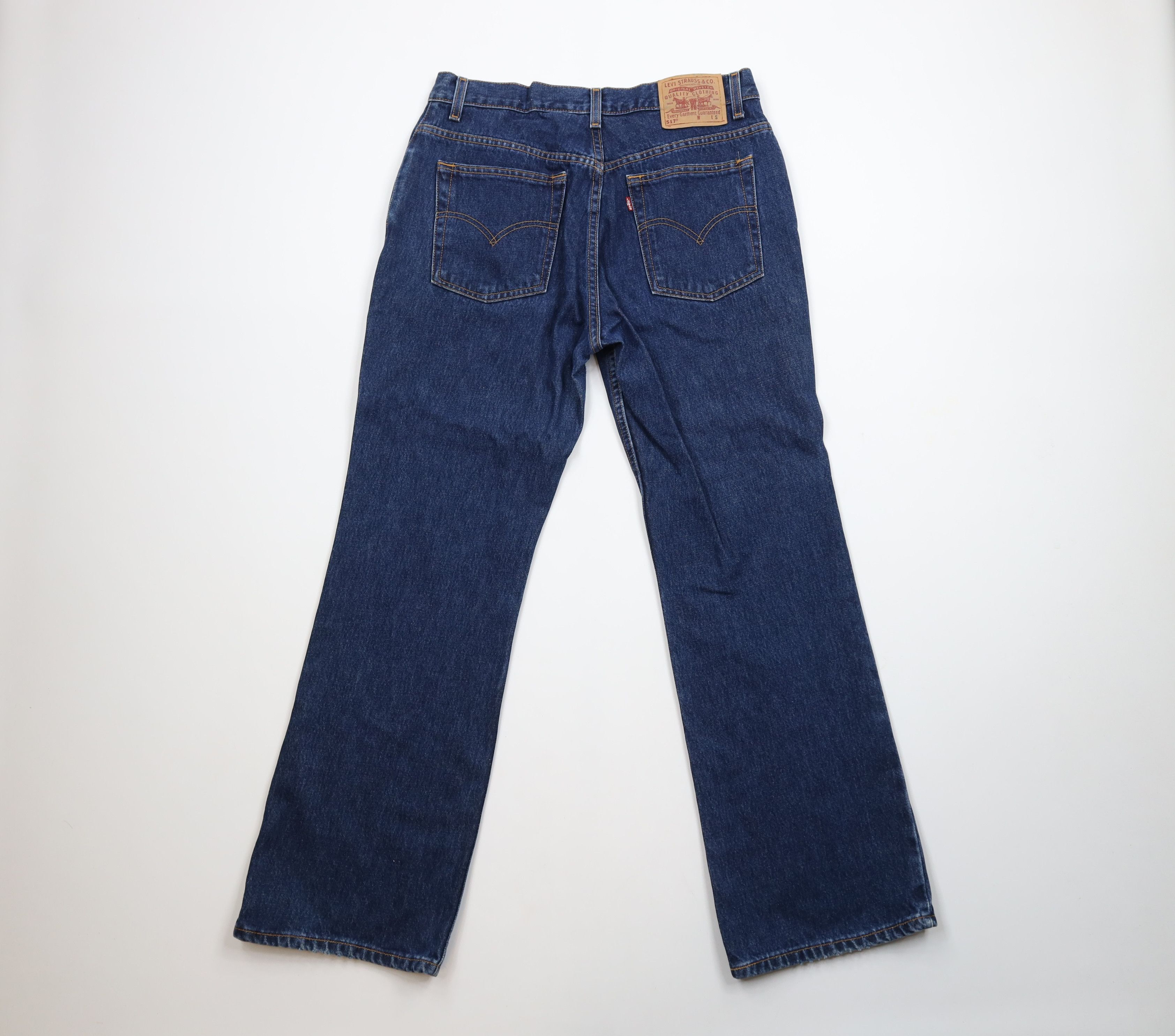 Levi's × Vintage Vintage 90s Levis 517 Flared Bootcut Denim Jeans Blue Size US 32 / EU 48 - 9 Thumbnail