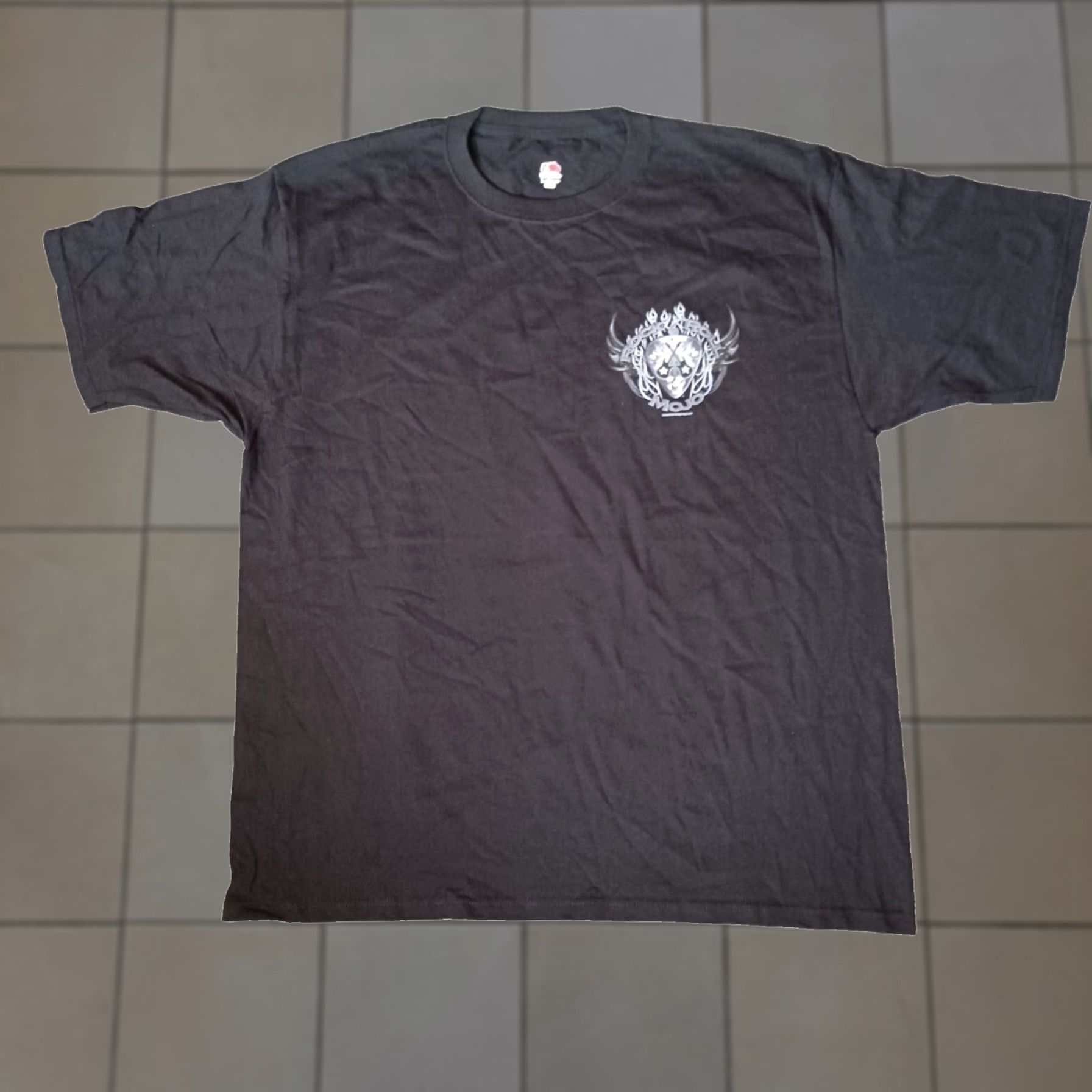 Fruit Of The Loom Rock & Roll Mojo T Shirt Mens XL Black Skull Guitars Bikers Garage Deadstock Fruit of the Loom Shirt Adults XL Black Skull Rockabilly Logo Tee Size US XL / EU 56 / 4 - 1 Thumbnail