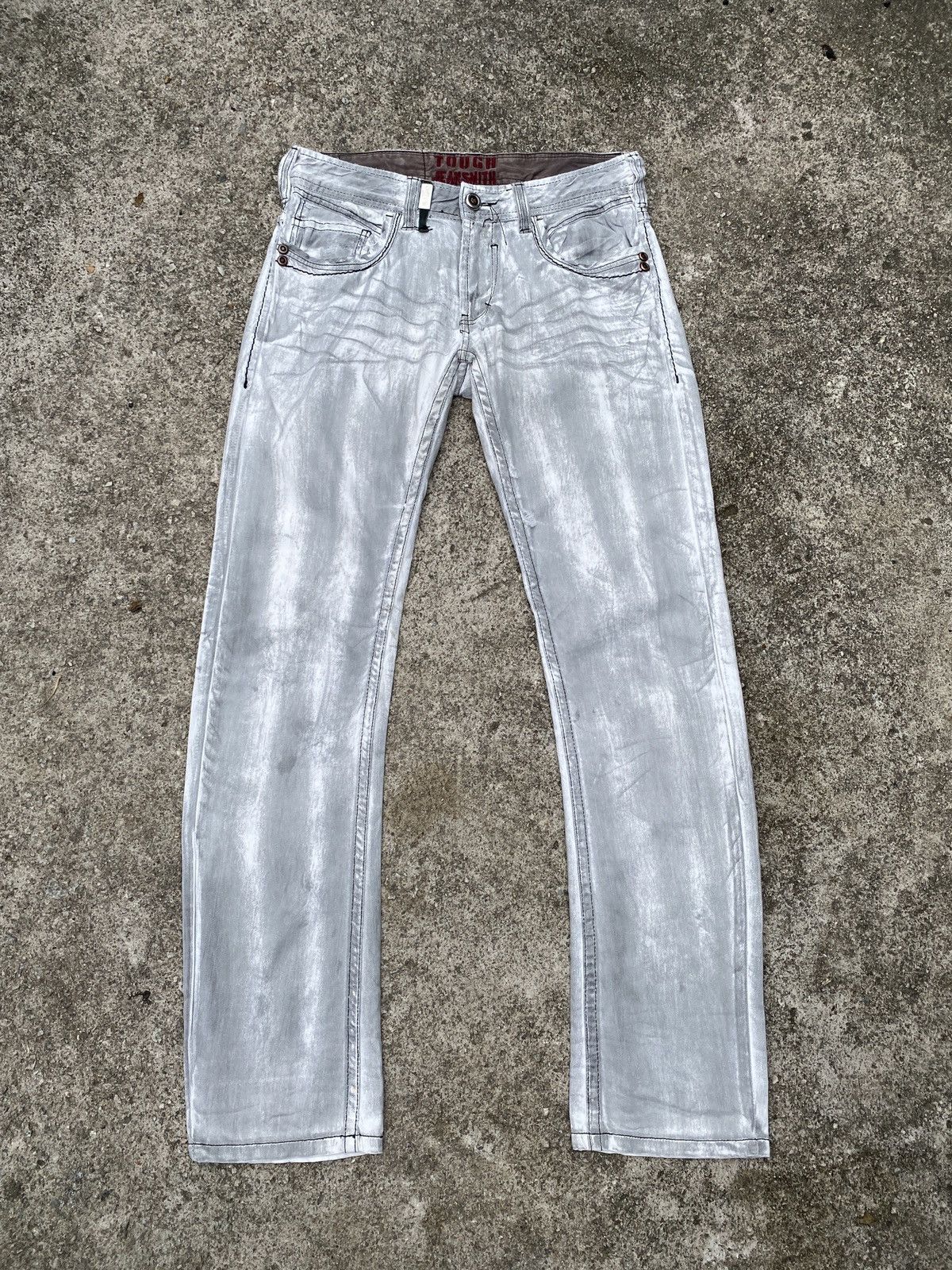 Japanese Brand × Tornado Mart 1990s - Tough Jeansmith Distressed Claws Mark Design Jeans Size US 32 / EU 48 - 1 Thumbnail