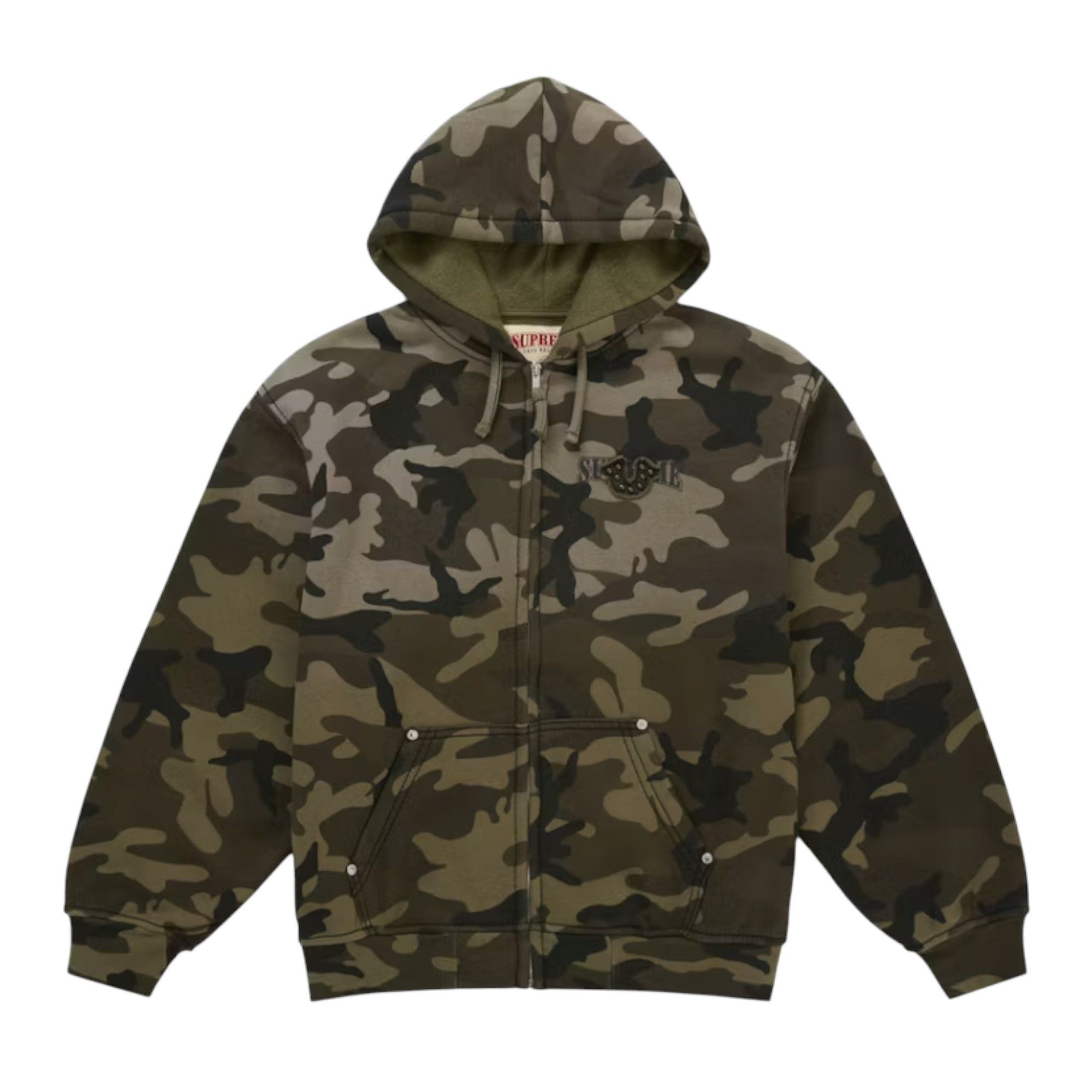 トップス Supreme x B.B. Simon Zip Up Hoodie Camo Supreme b.b. Simon Zip Up Hooded Sweatshirt Woodland Camo Men's