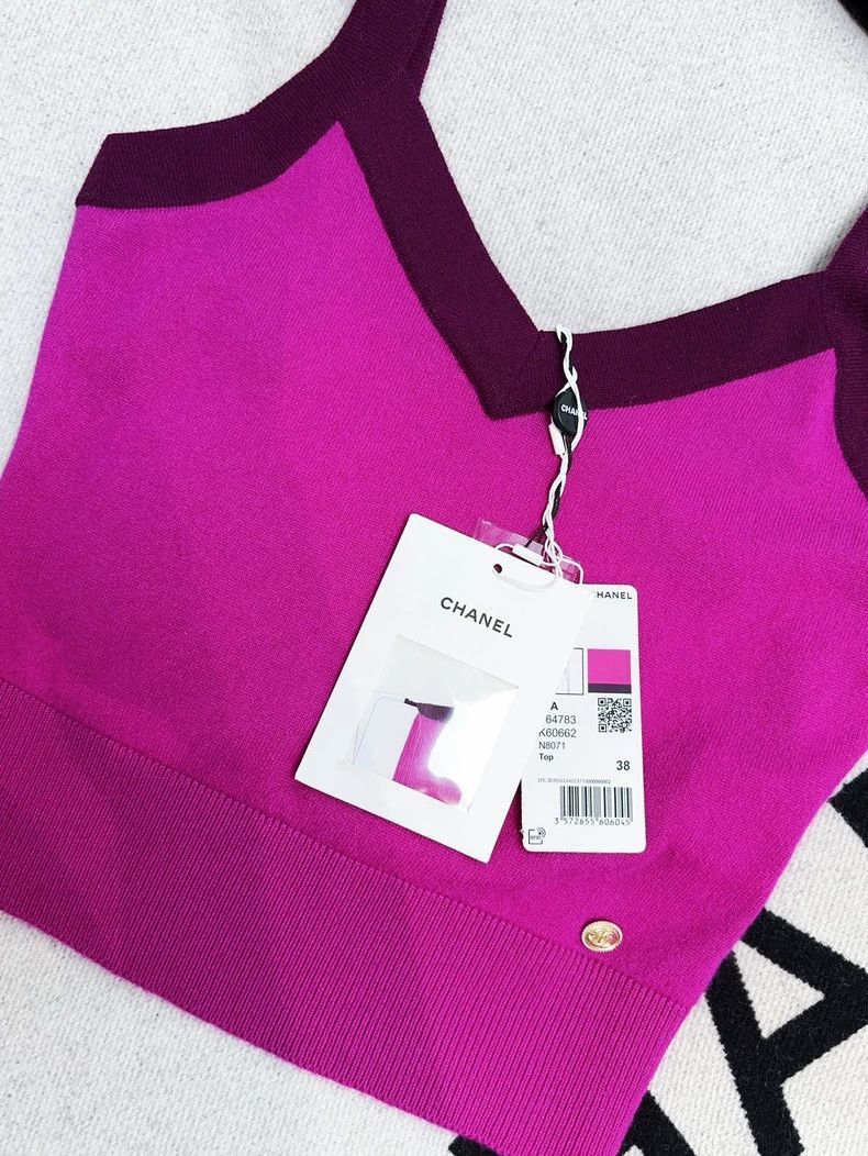 Chanel Chanel 20A Purple Cashmere Tank Top Size M / US 6-8 / IT 42-44 - 3 Thumbnail