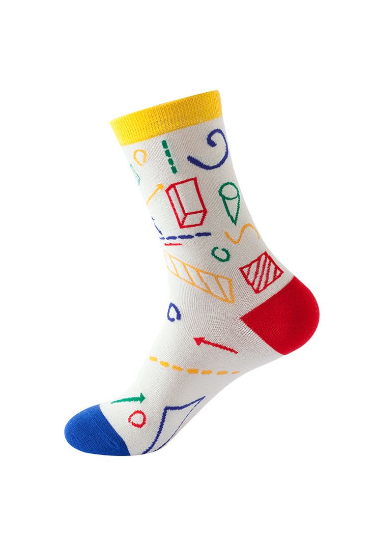Other Set of 5 Pairs Geometric Theme Pattern Cozy Socks (One Size) Size ONE SIZE - 2 Thumbnail