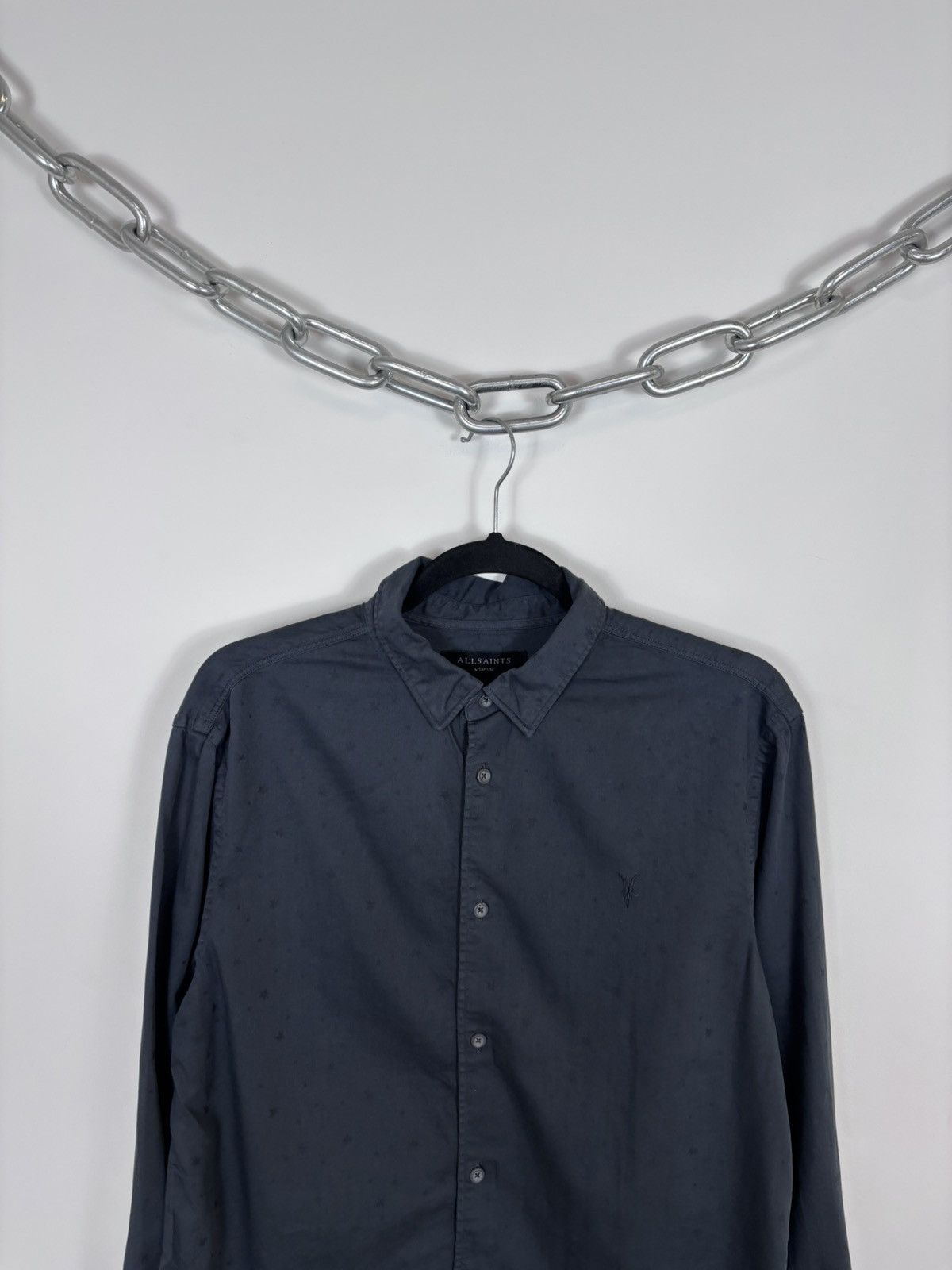 Allsaints AllSaints Cosmo LS Men’s Long Sleeve Shirt Button Up Grey Size US M / EU 48-50 / 2 - 2 Thumbnail