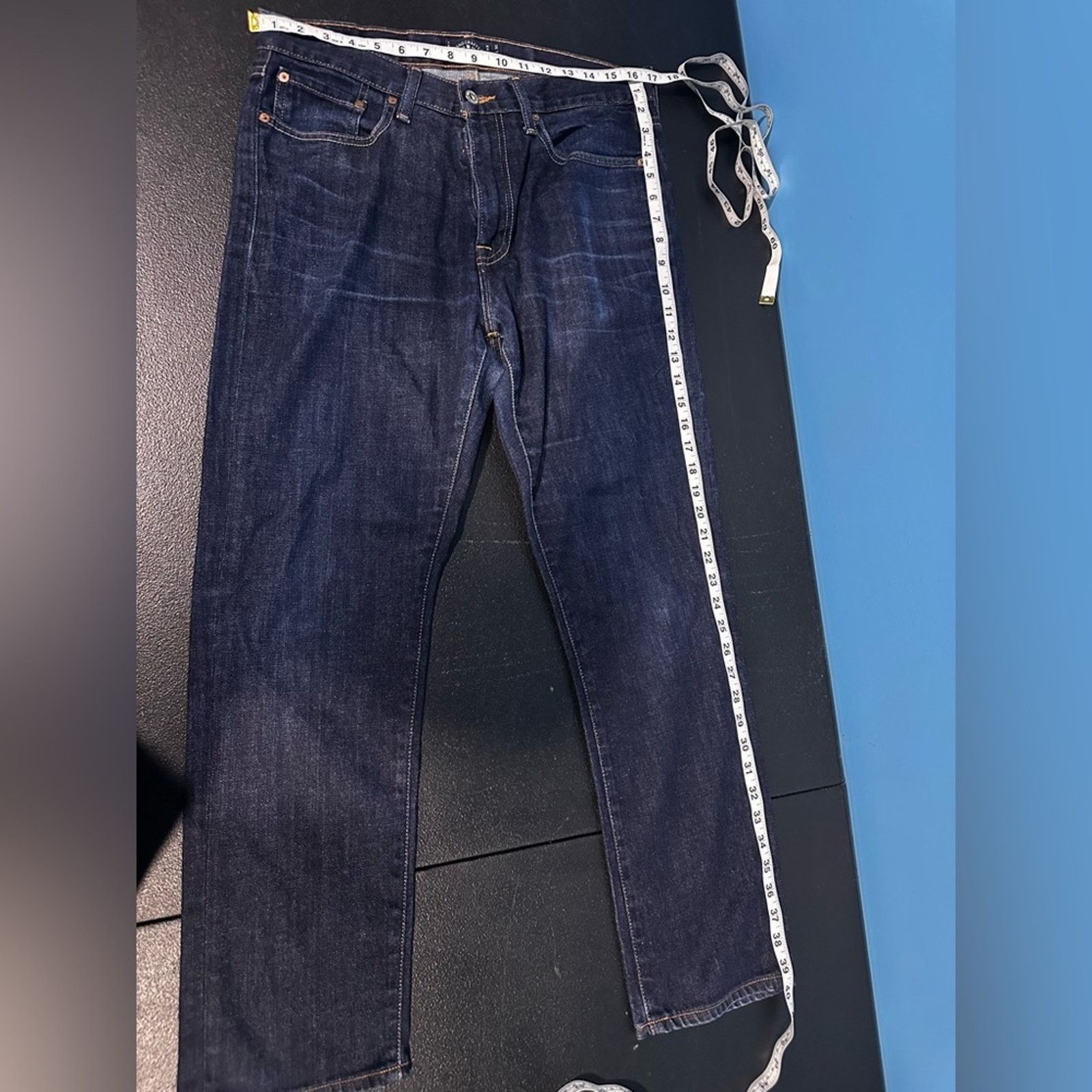 Lucky Brand Lucky Brand Men's Deep Indigo 410 Athletic Fit Jeans 32X32 Size US 32 / EU 48 - 6 Thumbnail