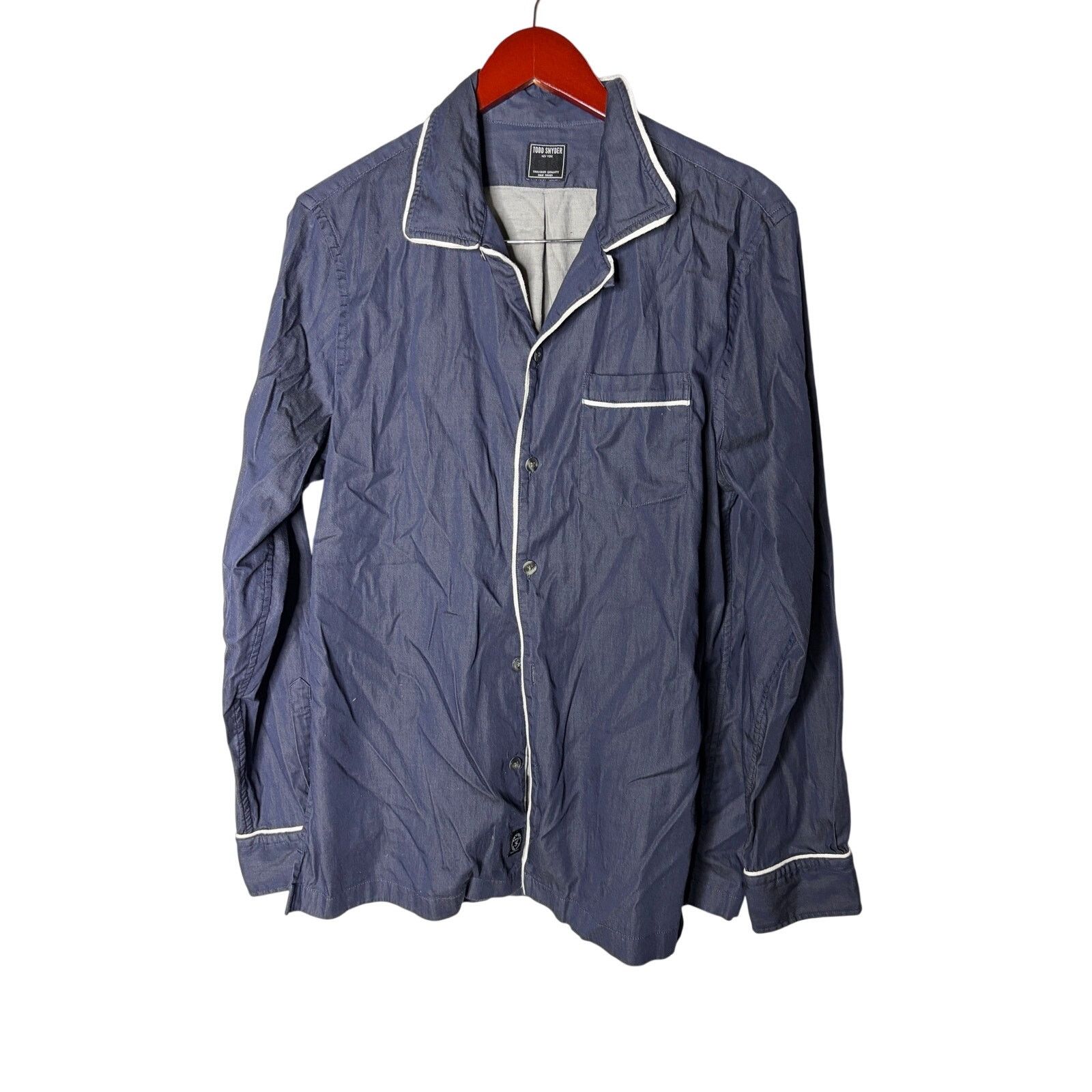 Todd Snyder Todd Snyder Blue Japanese tipped lined button down shirt M Size US M / EU 48-50 / 2 - 1 Thumbnail