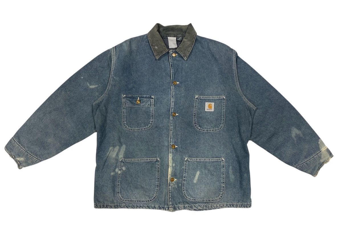 Carhartt Vintage Carhatt Denim Wool Blanked Lined Chore Jacket Size US L / EU 52-54 / 3 - 1 Thumbnail