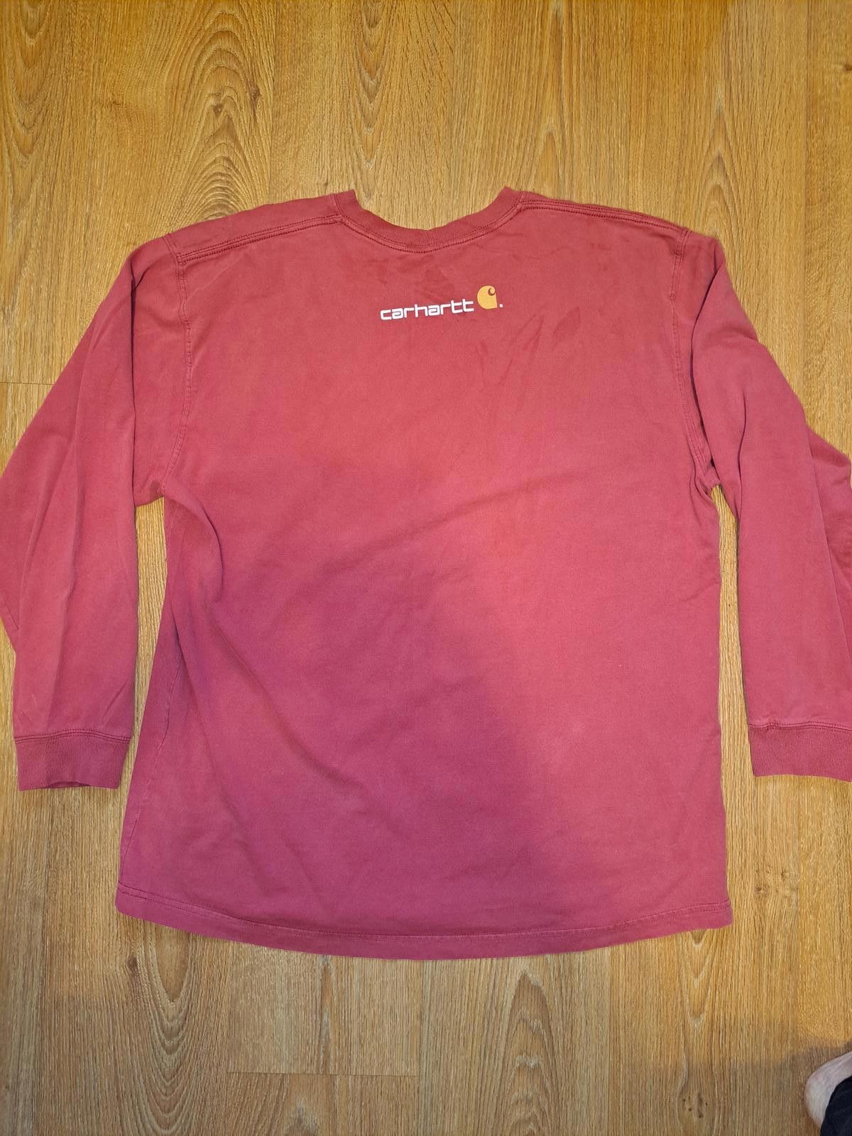 Carhartt Carhartt Logo Long Sleeve Shirt Mens Red XL Cotton Size US XL / EU 56 / 4 - 5 Thumbnail