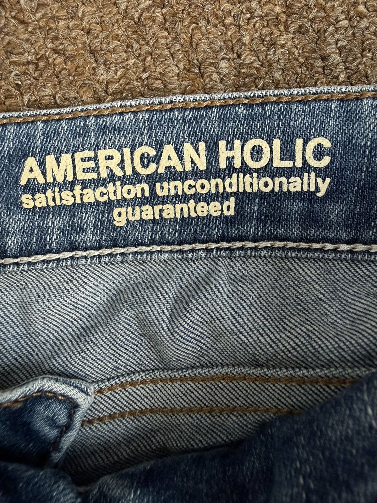 Japanese Brand Vintage American Holic Jeans Distressed Skinny Denim Pants Size 29" - 7 Thumbnail