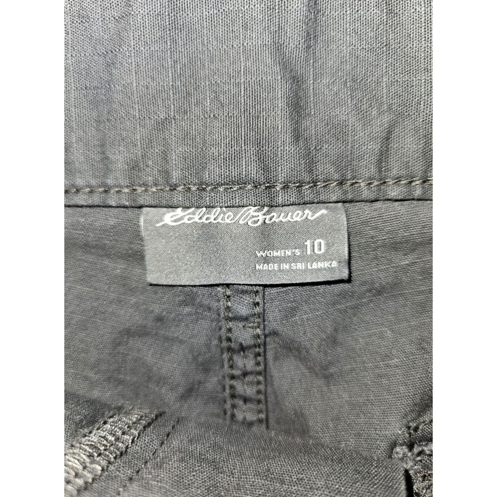 Eddie Bauer Eddie Bauer Rip Stop Chino Shorts Women's 10 Gray High Rise Flap Pocket Hiking Size 32" / US 10 / IT 46 - 2 Thumbnail