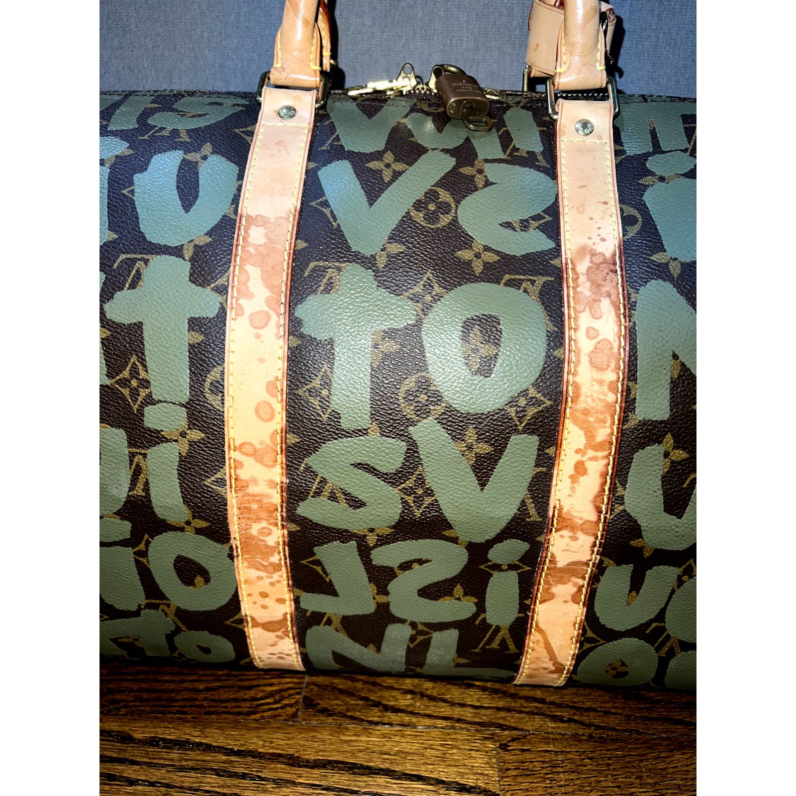 Louis Vuitton Louis Vuitton Keepall Dark Green Weekend Travel Bag Size ONE SIZE - 7 Thumbnail