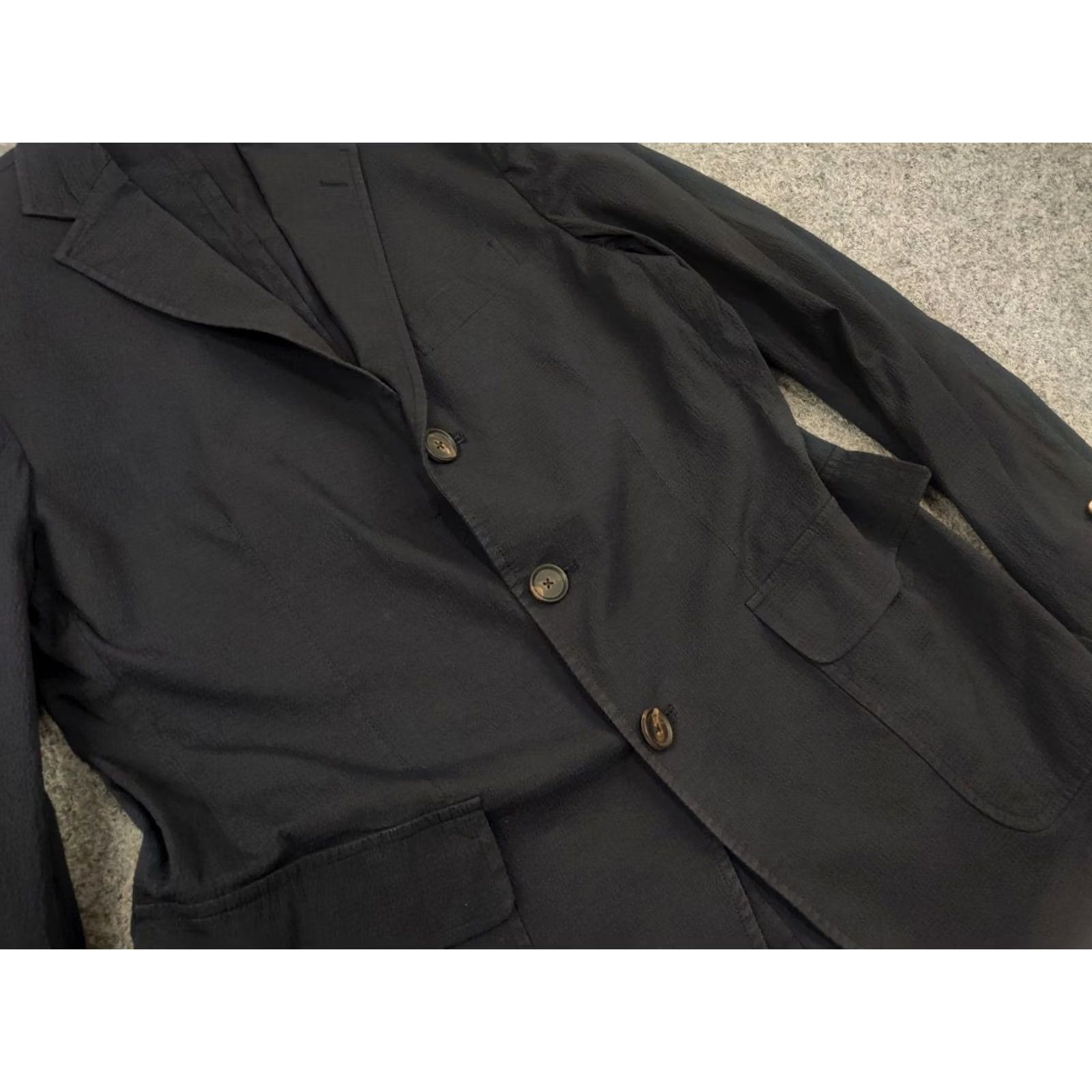 Doppiaa Doppiaa Italy Design navy color AAbibo Mens Casual Suit 3 button Blazer Pants Size 48R - 6 Thumbnail