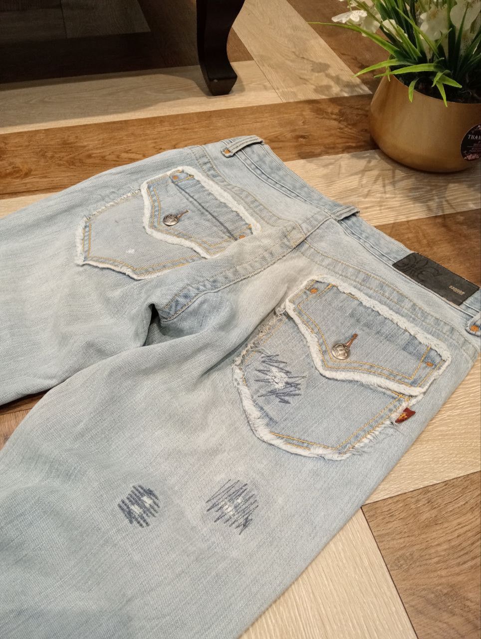 If Six Was Nine JAPANESE CUSTOM CULTURE FLARED JEANS Size US 33 - 15 Thumbnail