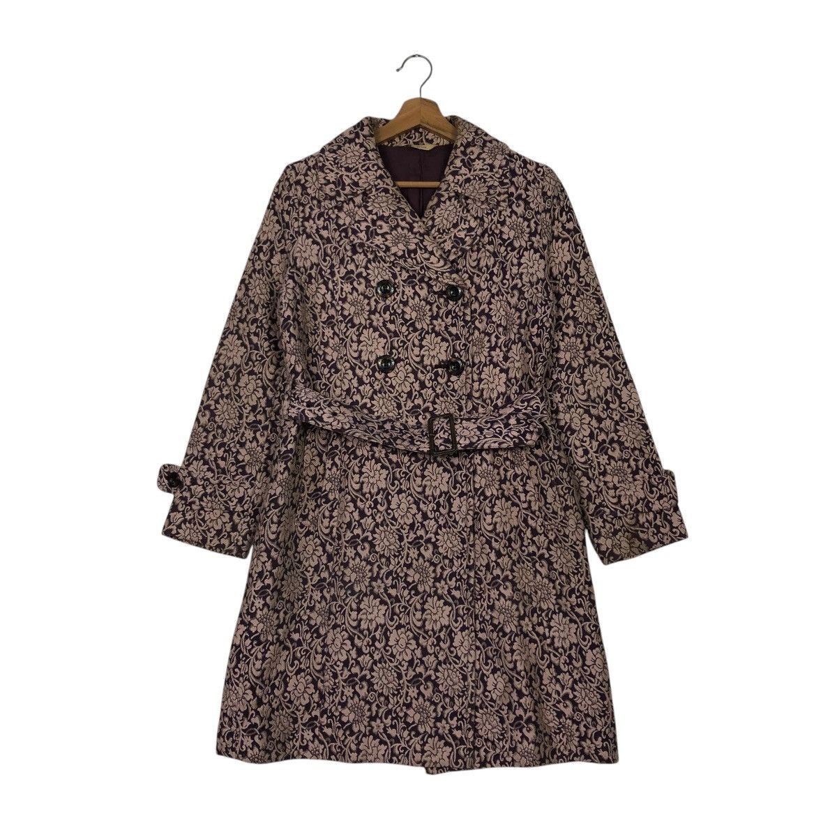 Hysteric Glamour 🔥VINTAGE LONG JACKET HYSTERIC GLAMOUR DOUBLE COLLAR FLORAL Size M / US 6-8 / IT 42-44 - 3 Thumbnail