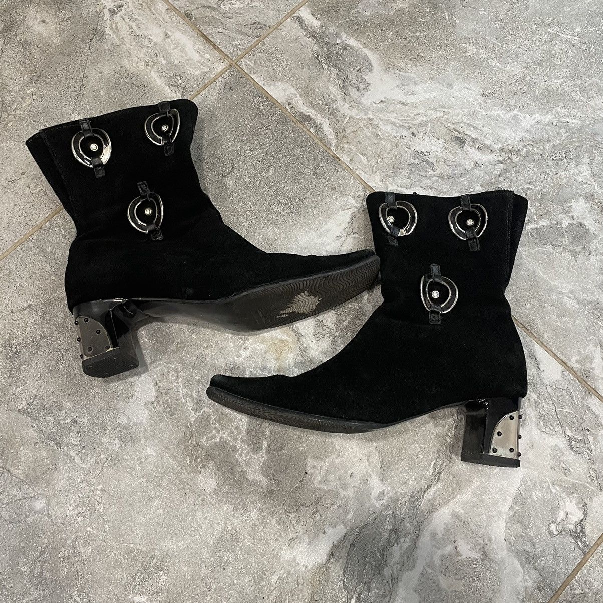 Japanese Brand 41 Boots heels Vintage Opium rock goth silver shoes mettalic Size US 11 / IT 41 - 3 Thumbnail