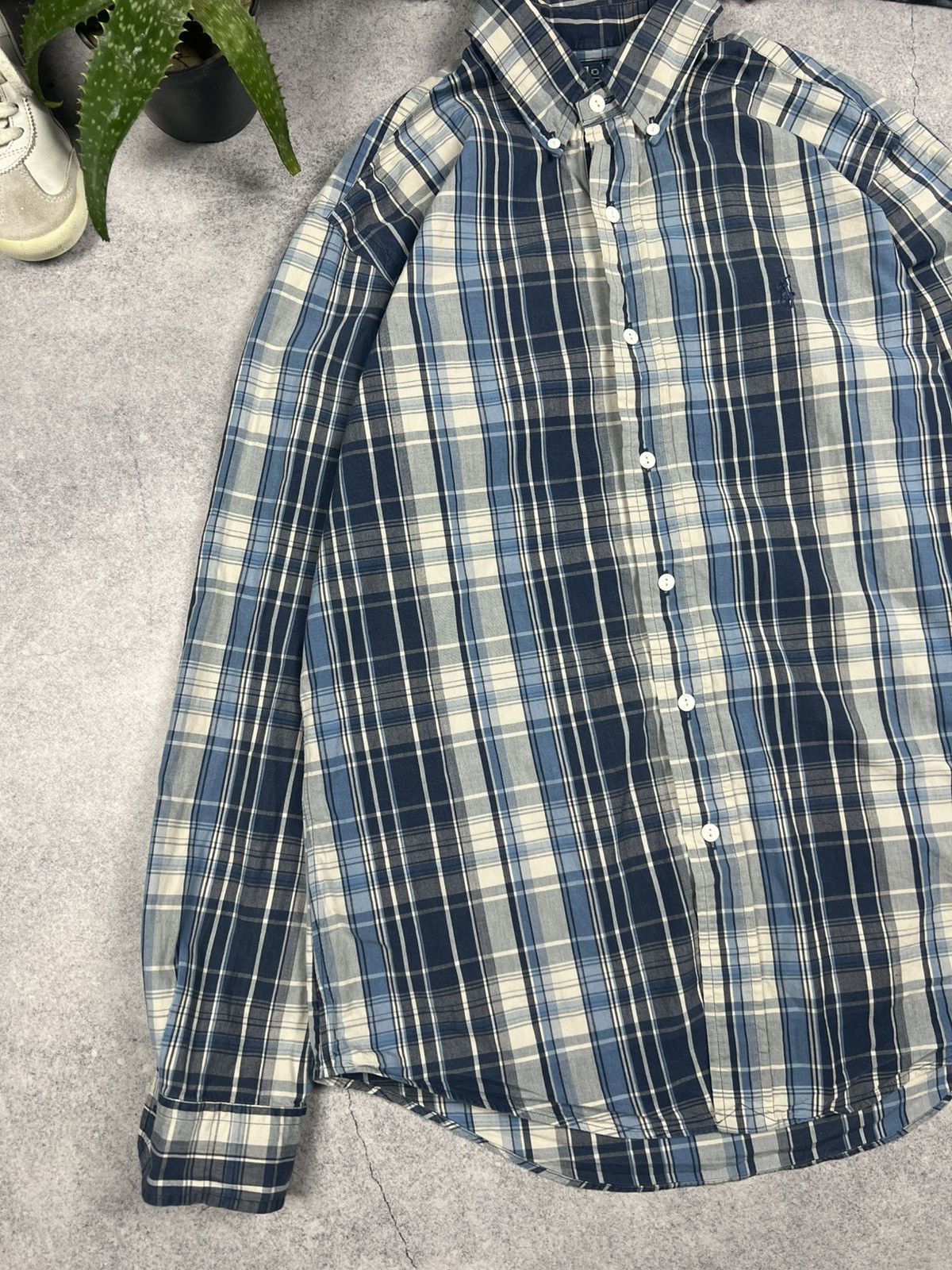 Ralph Lauren Vintage Ralph Lauren Striped Button Up Distressed Y2K Shirt Size US M / EU 48-50 / 2 - 2 Thumbnail
