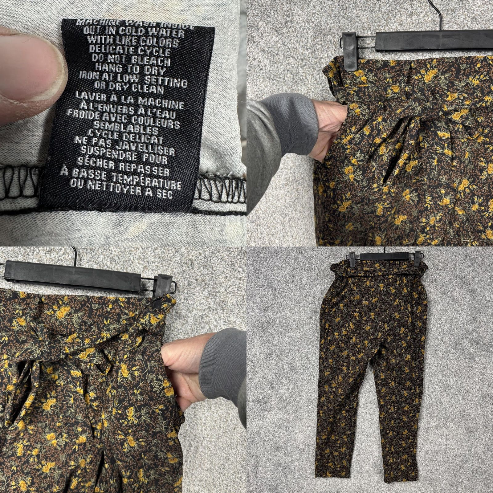 Vintage Jules & Leopold Paperbag Waist Pants L Dark Floral Boho Indie Casual Feminine Size 36" / US 14 / IT 50 - 8 Thumbnail