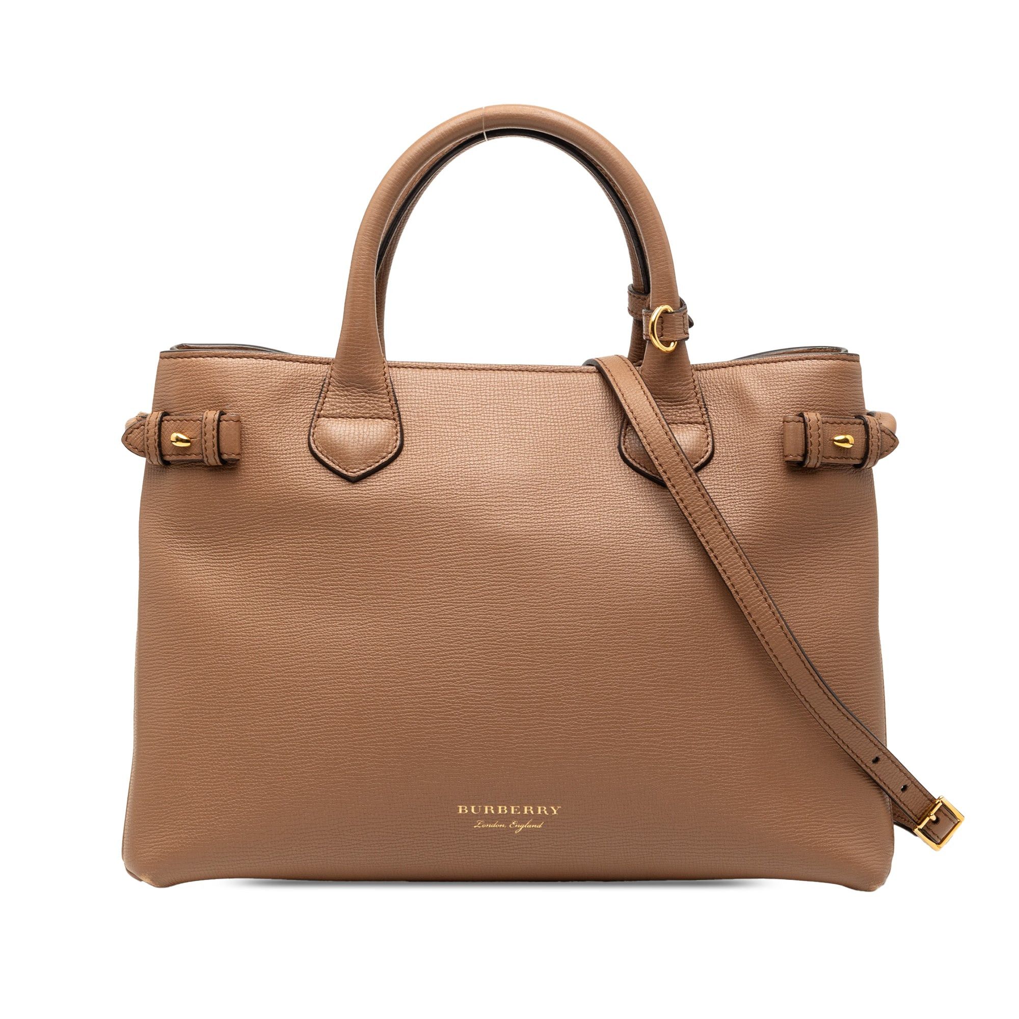 Burberry Medium Leather and House Check Banner Satchel Size ONE SIZE - 1 Thumbnail