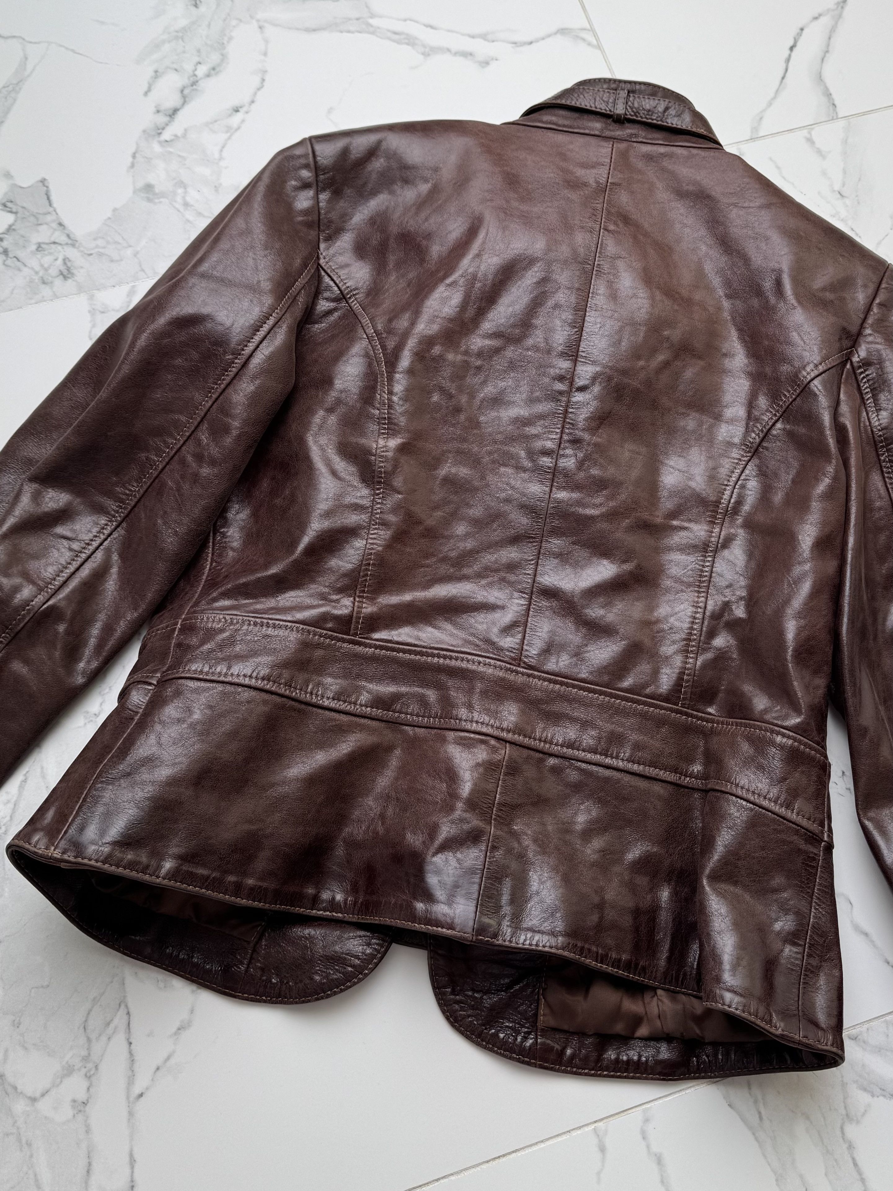 Genuine Leather Leather Biker Moto Jacket Womens L Fitted Y2K Zip Minimalist Size L / US 10 / IT 46 - 16 Thumbnail