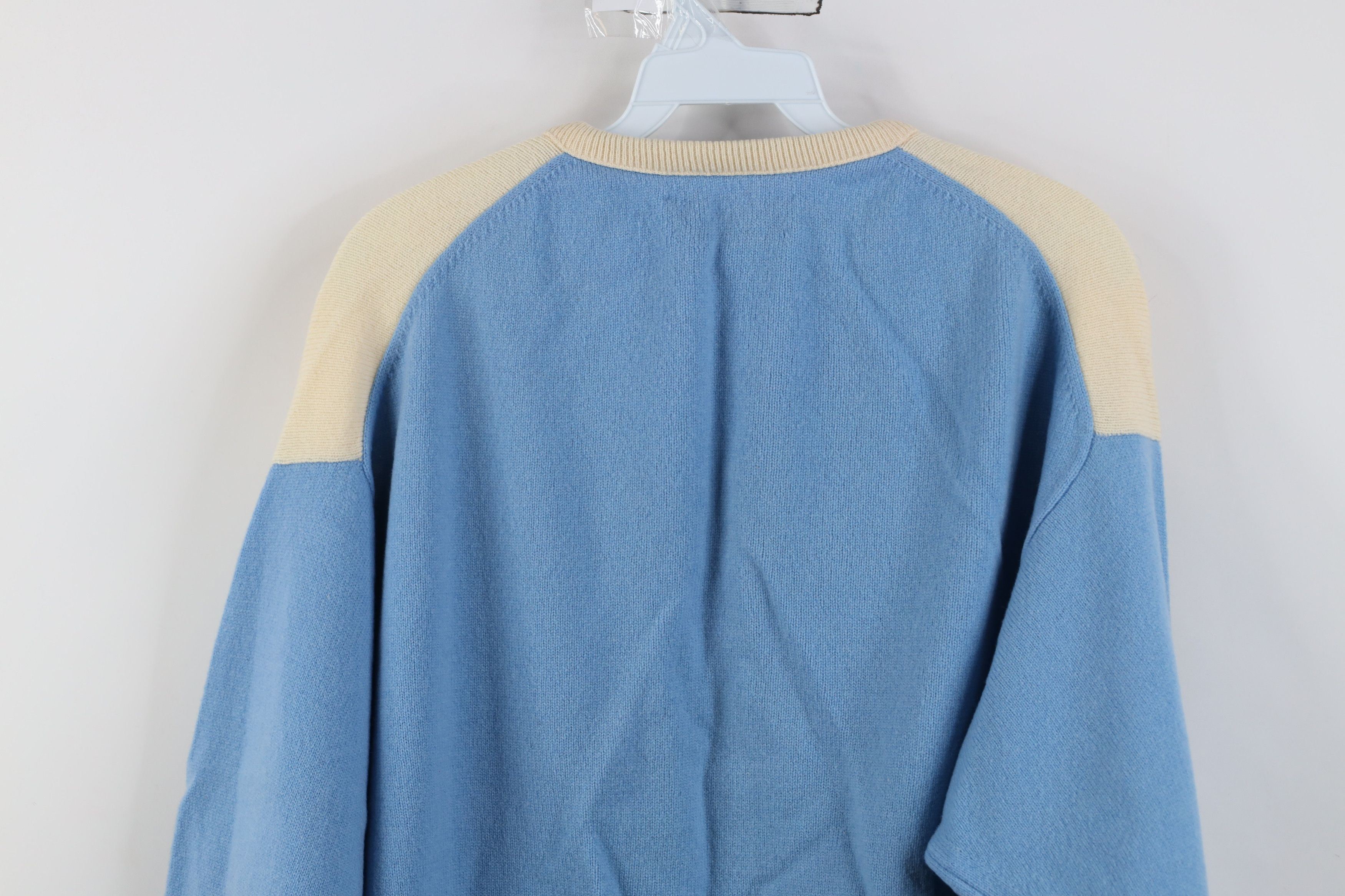 Vintage Vintage 70s Streetwear Diamond Lambswool Knit V-Neck Sweater Size US XXL / EU 58 / 5 - 11 Thumbnail