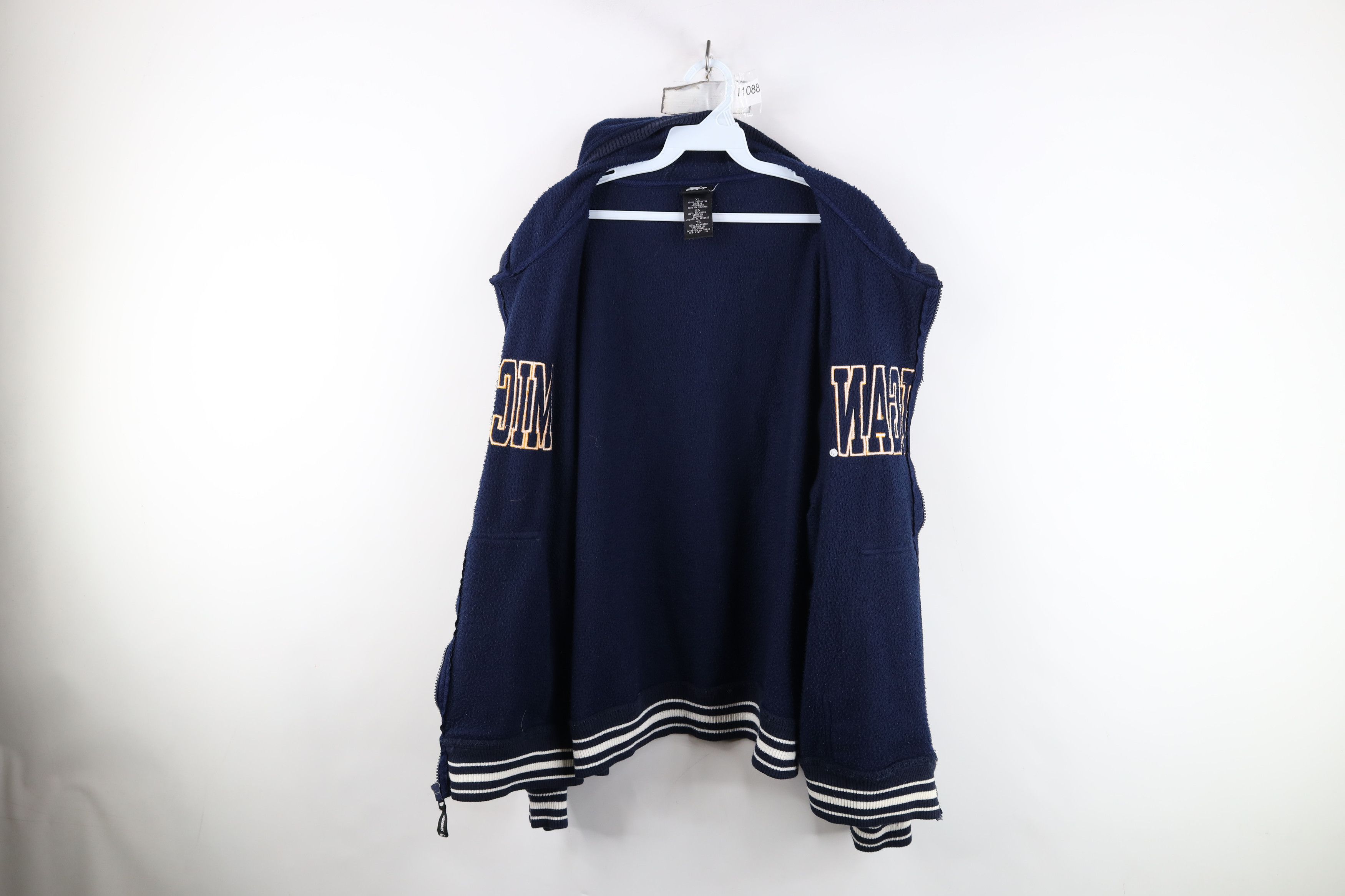 Starter Vintage 90s Starter of Michigan Full Zip Fleece Hoodie Blue Size US XL / EU 56 / 4 - 13 Thumbnail