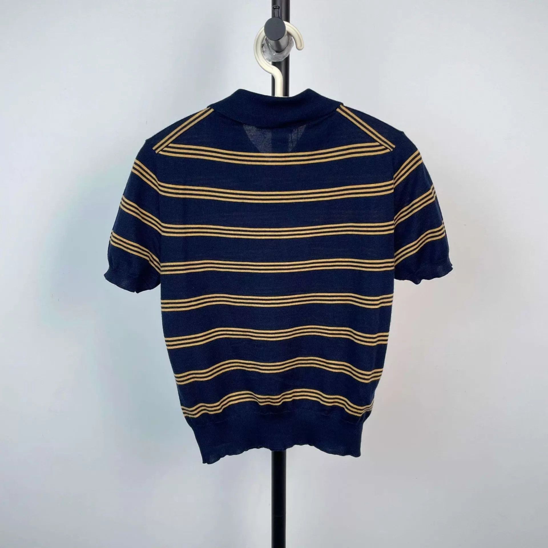 Miu Miu MIU MIU striped blue yellow polo shirt size 36 Size XS / US 0-2 / IT 36-38 - 2 Thumbnail