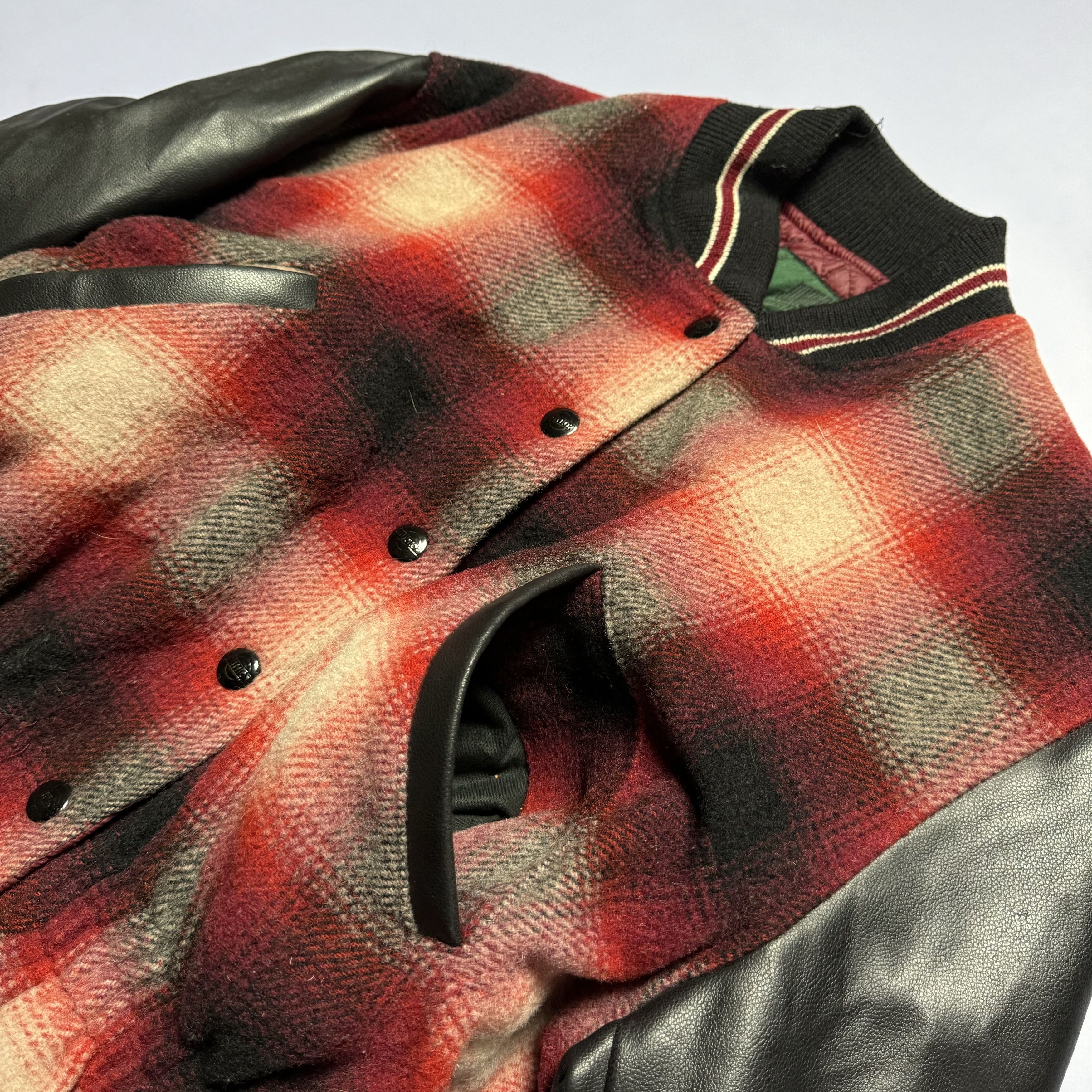 Jean Paul Gaultier × Vintage JEAN PAUL JUNIOR GAULTIER 80S WOOL LEATHER BOMBER JACKET Size M / US 6-8 / IT 42-44 - 10 Thumbnail