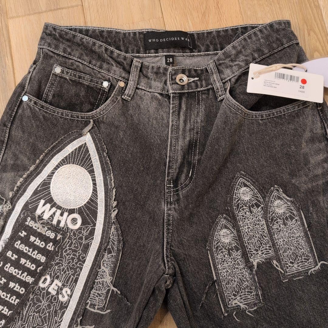 Who Decides War Who Decides War Motif Patched Denim Vintage Grey 28 New Size US 28 / EU 44 - 11 Thumbnail