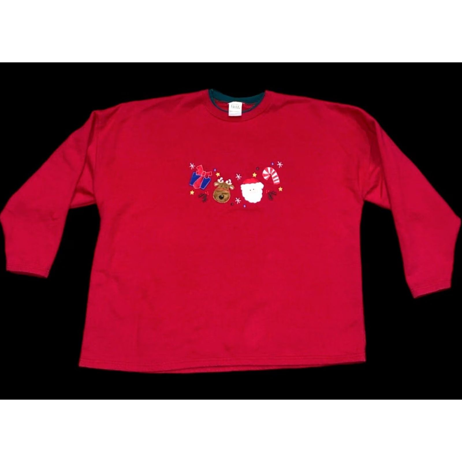 Vintage VINTAGE Falls Creek Christmas Sweatshirt Women’s 2X Red Embroidered Santa Reindeer Holiday Ugly Sweater Crew Neck Long Sleeve Pullover Size XXL / US 16-18 / IT 52-54 - 3 Thumbnail