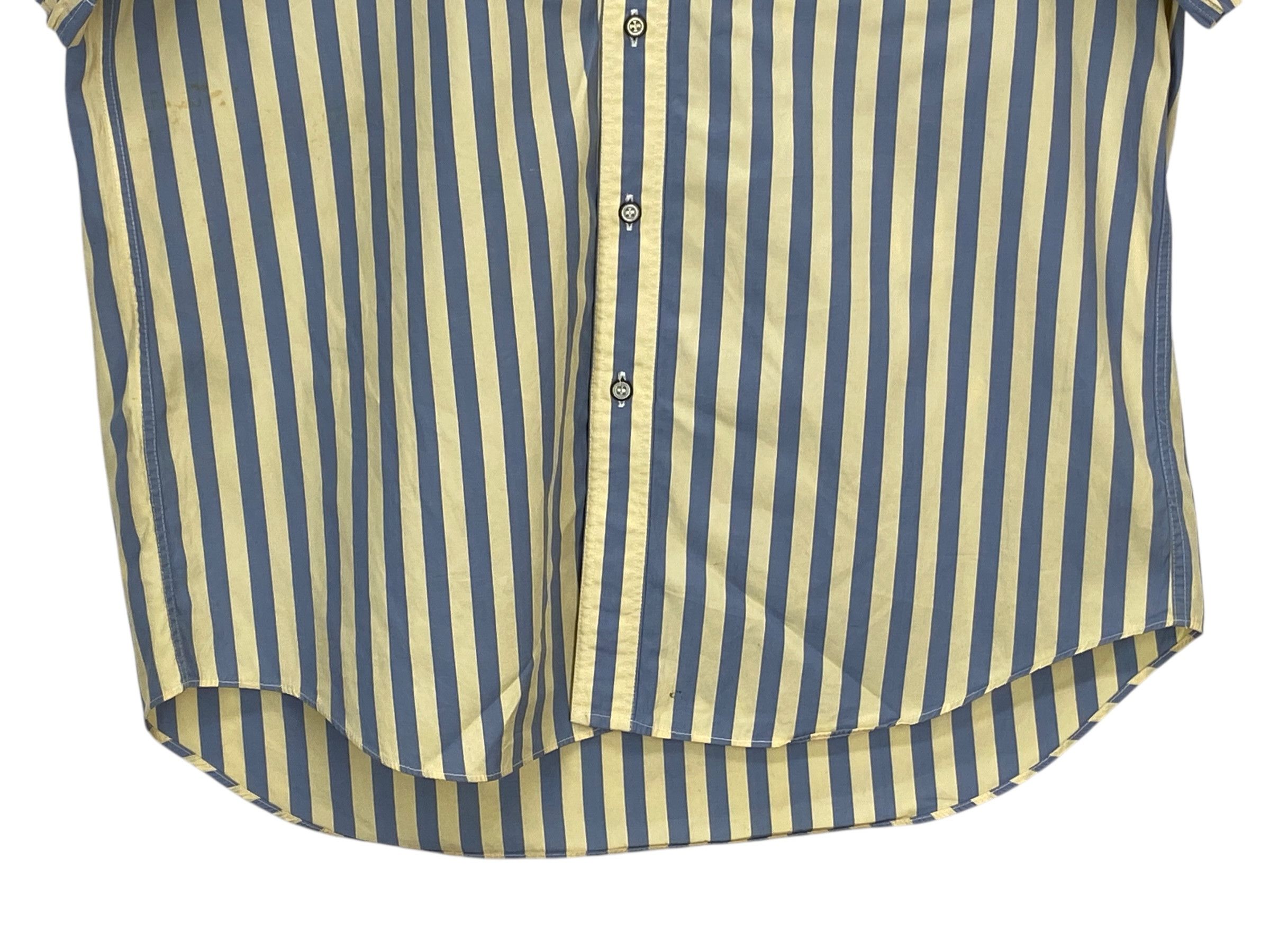 Trussardi Vintage Trussardi Striped Shirt 90s Italian Cotton Workers Size S / US 4 / IT 40 - 4 Thumbnail