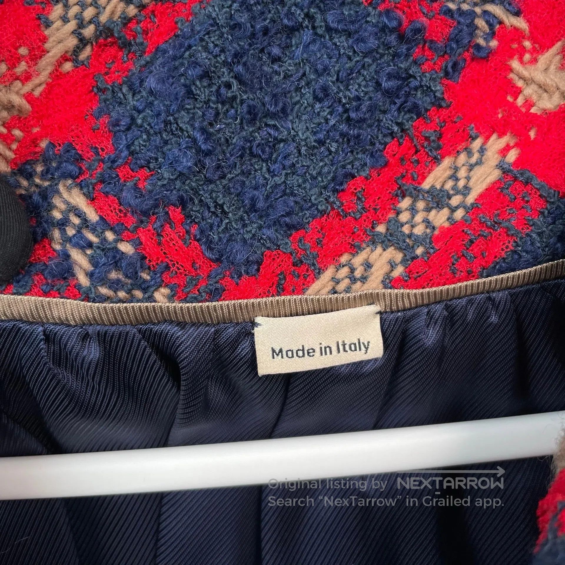 Gucci Guicci Red Double G Gold Buckle Tweed Weave Jacket| Size XS / US 0-2 / IT 36-38 - 4 Thumbnail