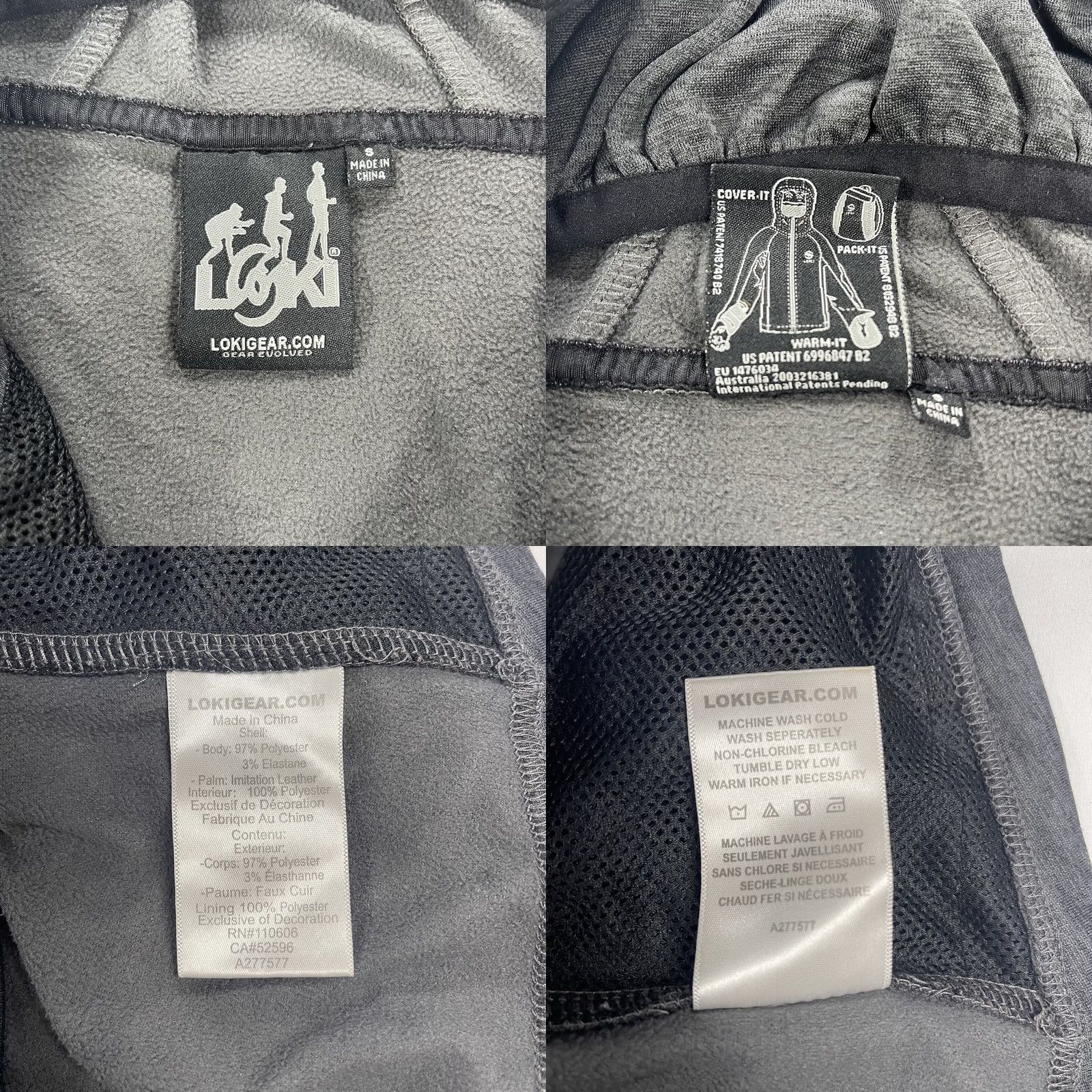 Vintage Loki Gear All In One Tech Hoodie Mens Sz S Black Full Zip Hooded Mittens Pockets Outdoor Athletic Logo Size US S / EU 44-46 / 1 - 9 Thumbnail