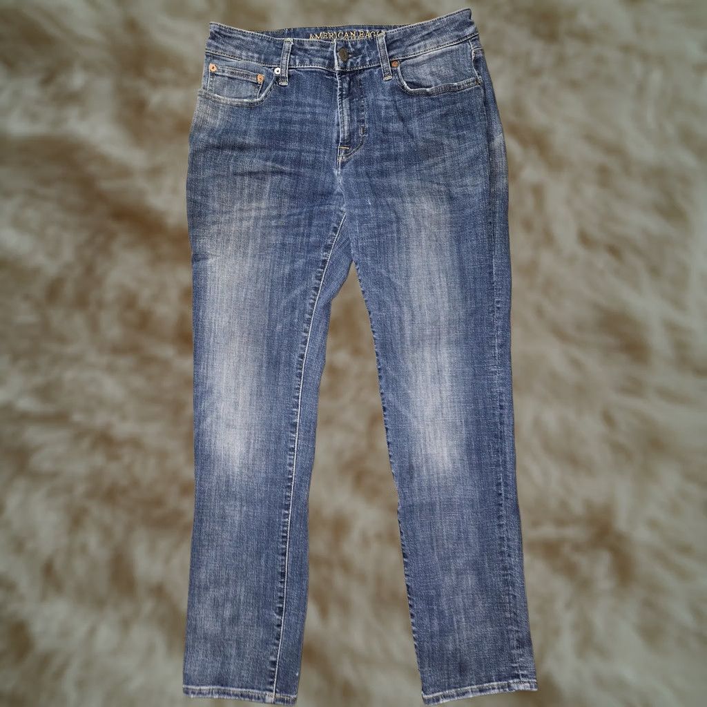 Vintage American Eagle Jeans Mens 32x32 Slim Straight Blue Extreme Flex 4 Denim Stretch Comfort Pockets 5-Pocket Logo Size US 32 / EU 48 - 1 Thumbnail