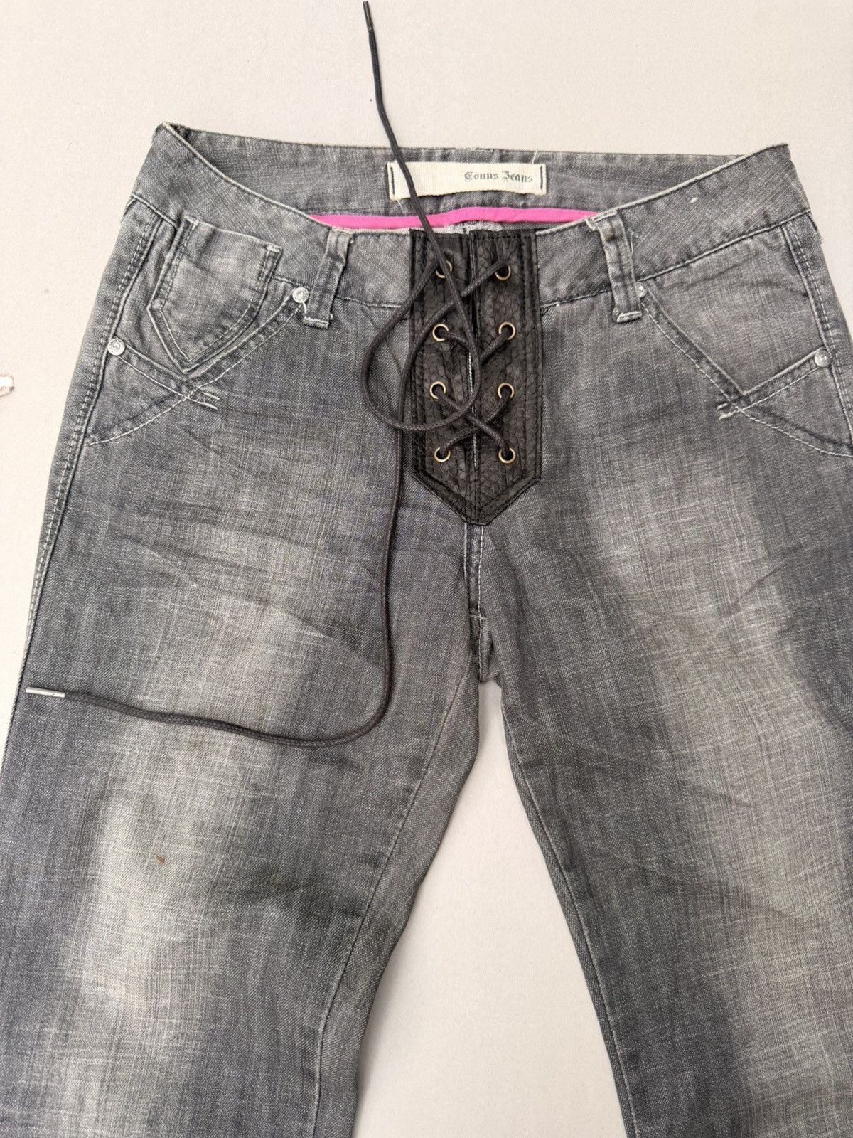 Japanese Brand CONUS Lace up flare jeans Size US 27 - 2 Thumbnail