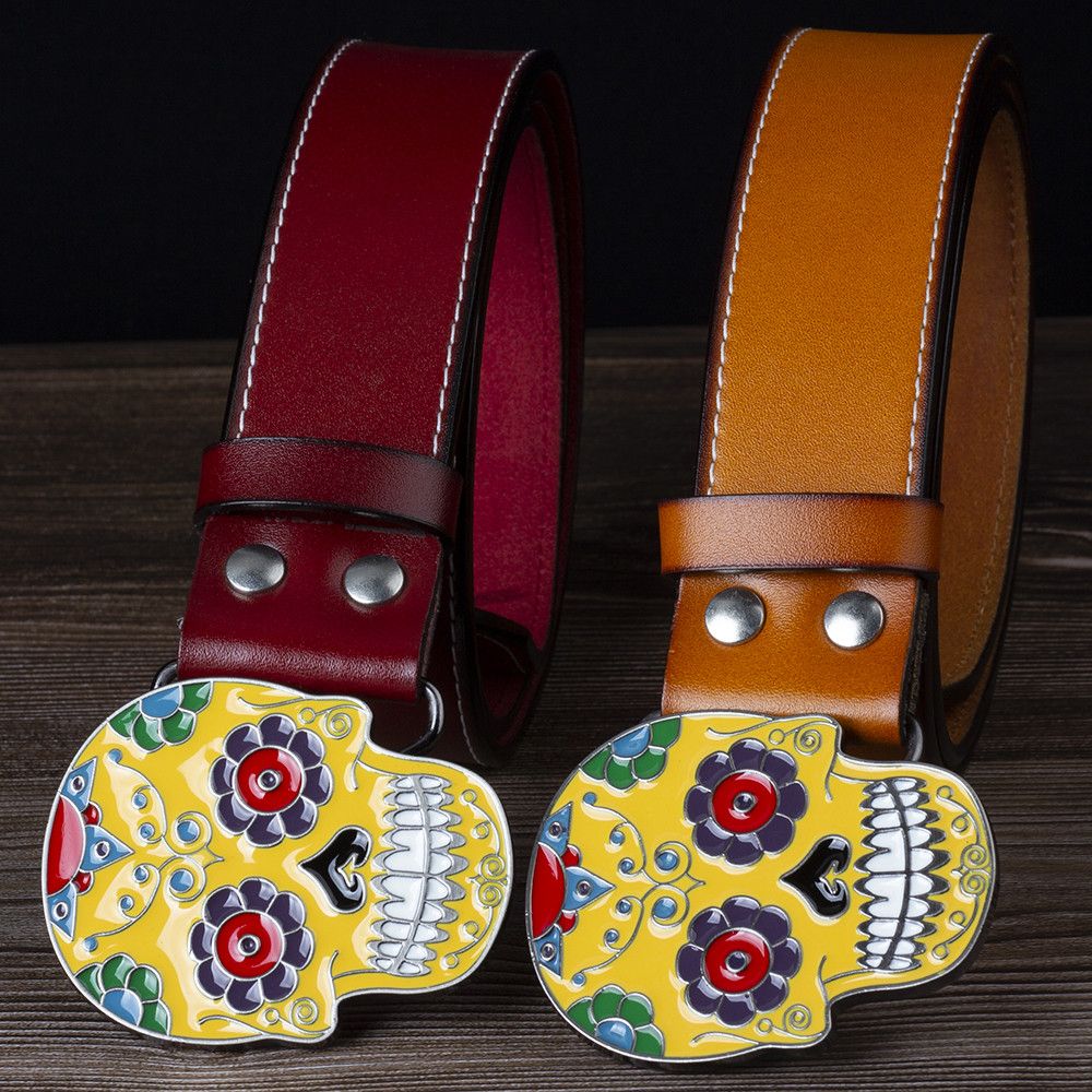 Designer Skull Rare Vintage Belt Riveted Belts Menswear Accessories Size ONE SIZE - 2 Thumbnail