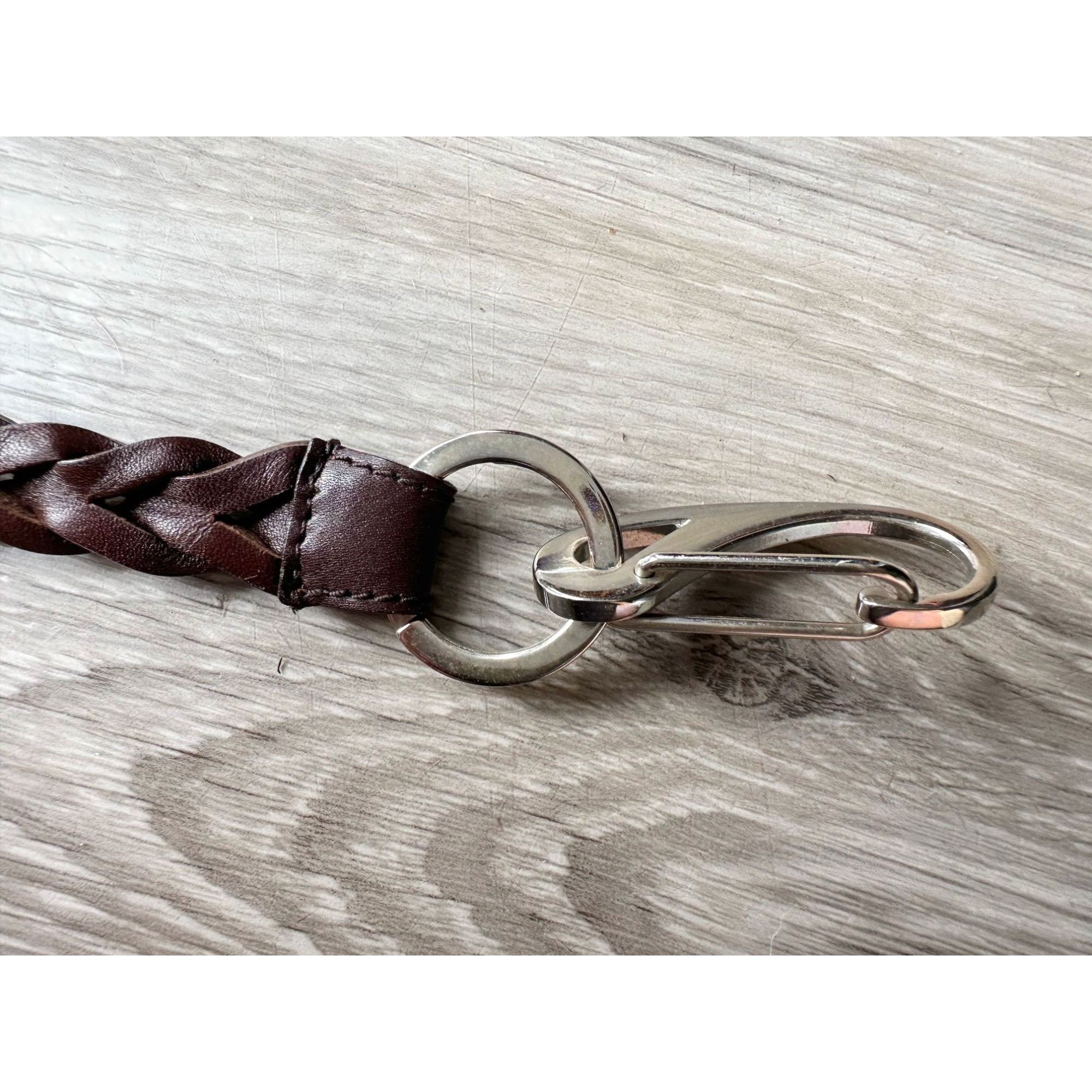 Gucci GUCCI Brown Braided Leather Belt with Caribiner Style Clasps Size ONE SIZE - 6 Thumbnail