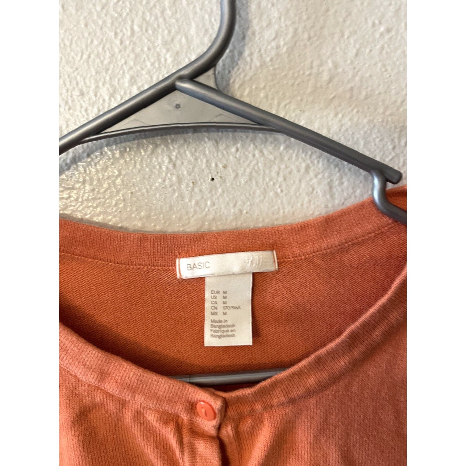 H&M H&M Cardigan Sweater Women M Orange Button Size M / US 6-8 / IT 42-44 - 3 Thumbnail