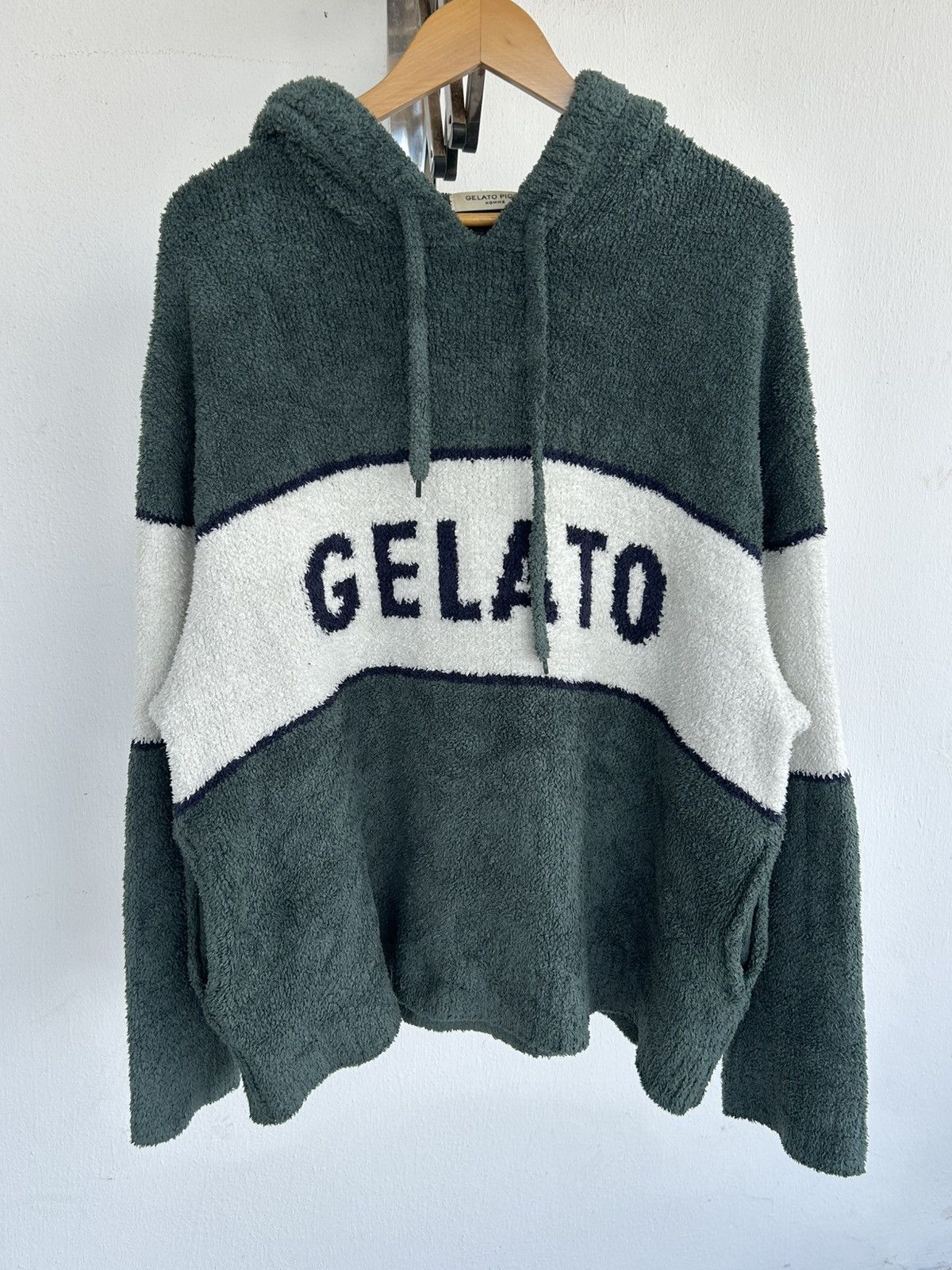Gelato Pique Homme Japan Vintage Hoodie Spellout Green
