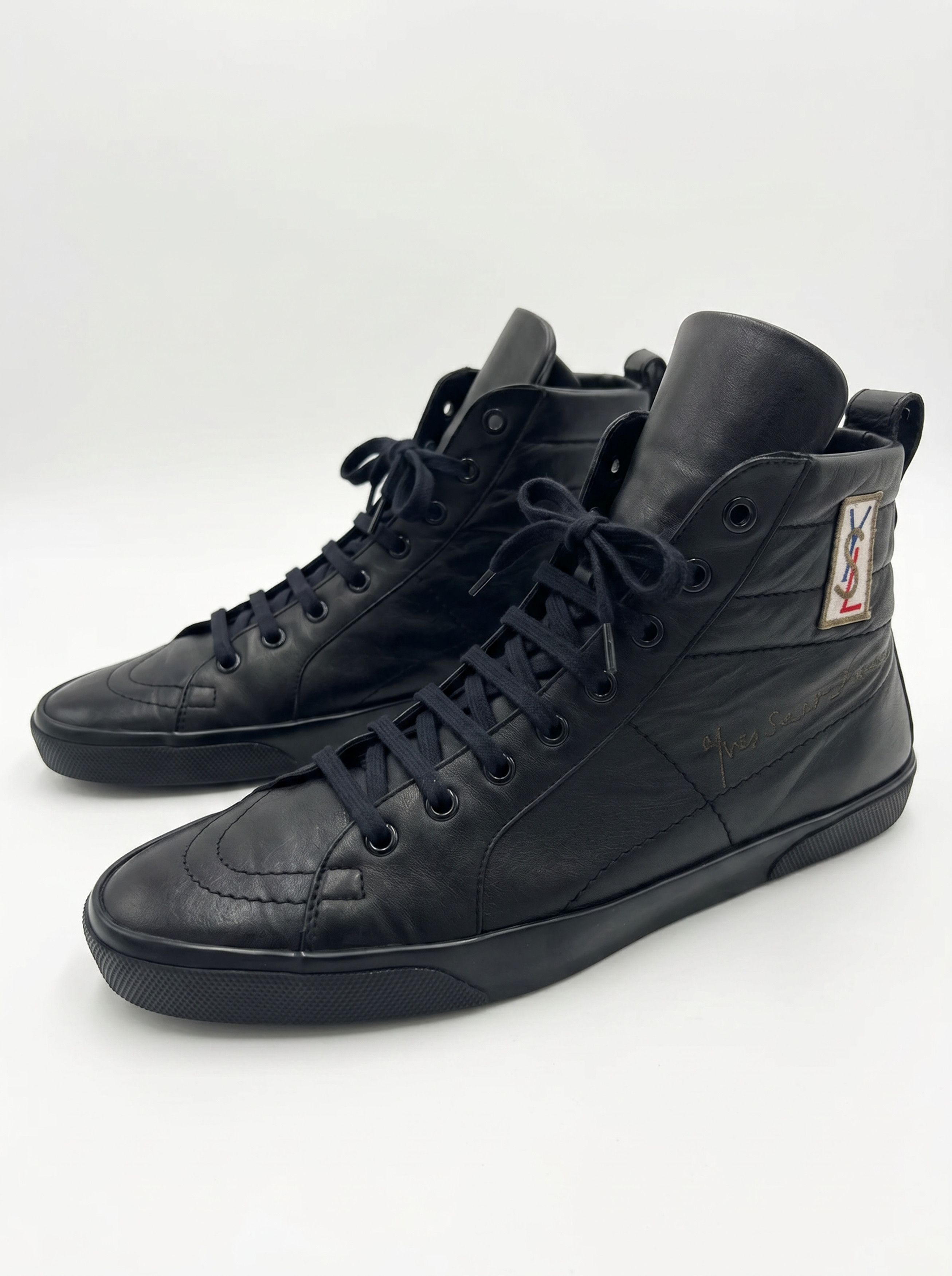 Yves Saint Laurent YSL Rive Gauche Rolling Sneaker Black Nappa Never Worn Size US 8.5 / EU 41-42 - 1 Thumbnail